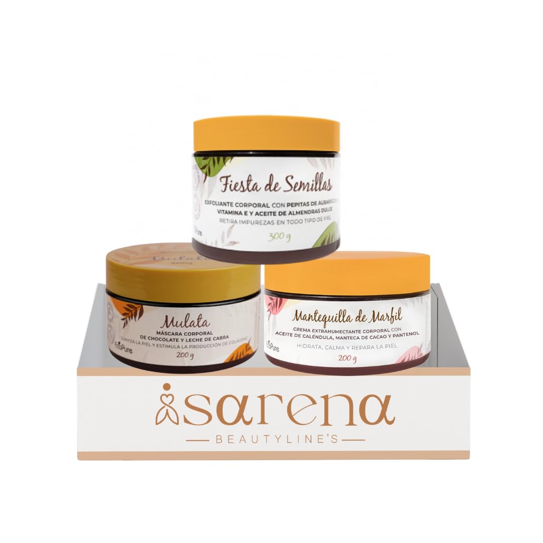 Fruto Salvaje 3-Piece Body Care Set: 300g Seed Party Body Scrub + 200g Mulata Body Mask + 200g Ivory Butter Body Moisturizer for Dry Skin - Exfoliating & Hydrating Skincare Routine for Spa Day & Self-Care