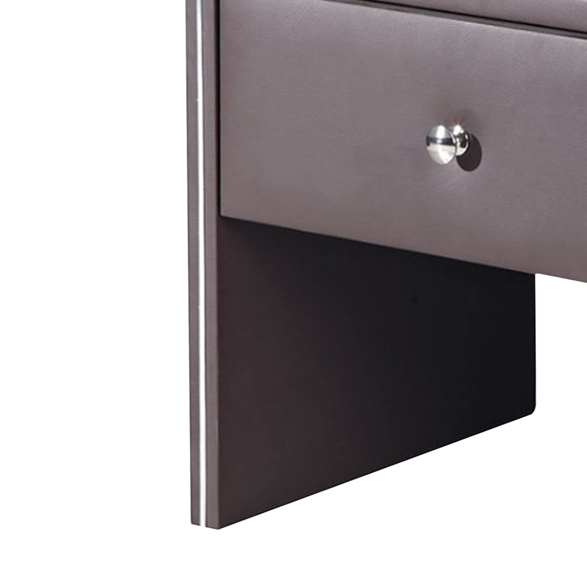 Benjara Brown Leather Upholstered Wooden Nightstand with Drawer - Bedroom Furniture for Master Bedroom, Guest Room & Apartment