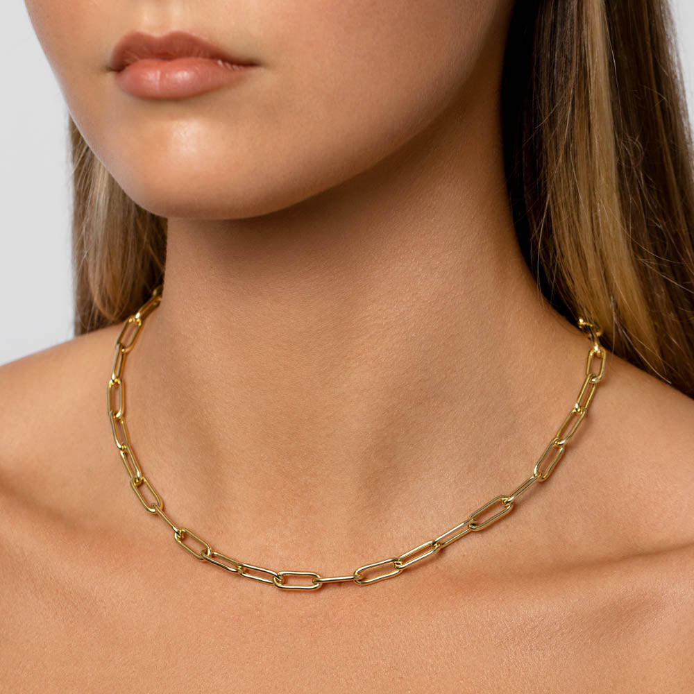 Stylish Gold Boyfriend Paperclip Chain Necklace - Perfect for Everyday Wear, Layering & Gift Giving