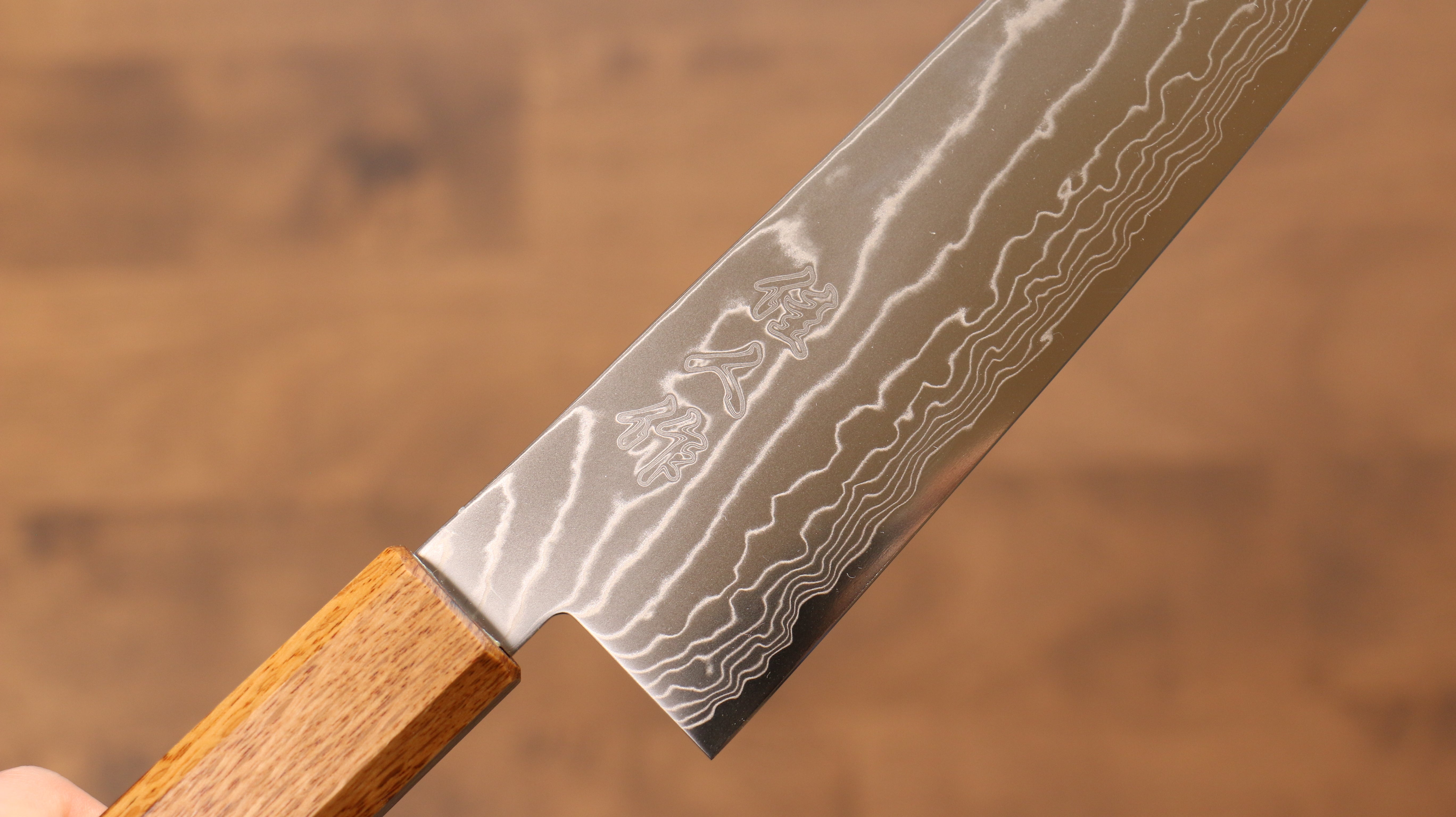 Premium Kajin Cobalt Special Steel Damascus Gyuto Chef Knife 210mm - Handcrafted Japanese Kitchen Knife with Burnt Oak (Mehakkaku) Handle - Perfect for Slicing, Dicing & Precision Cooking in Professional & Home Kitchens