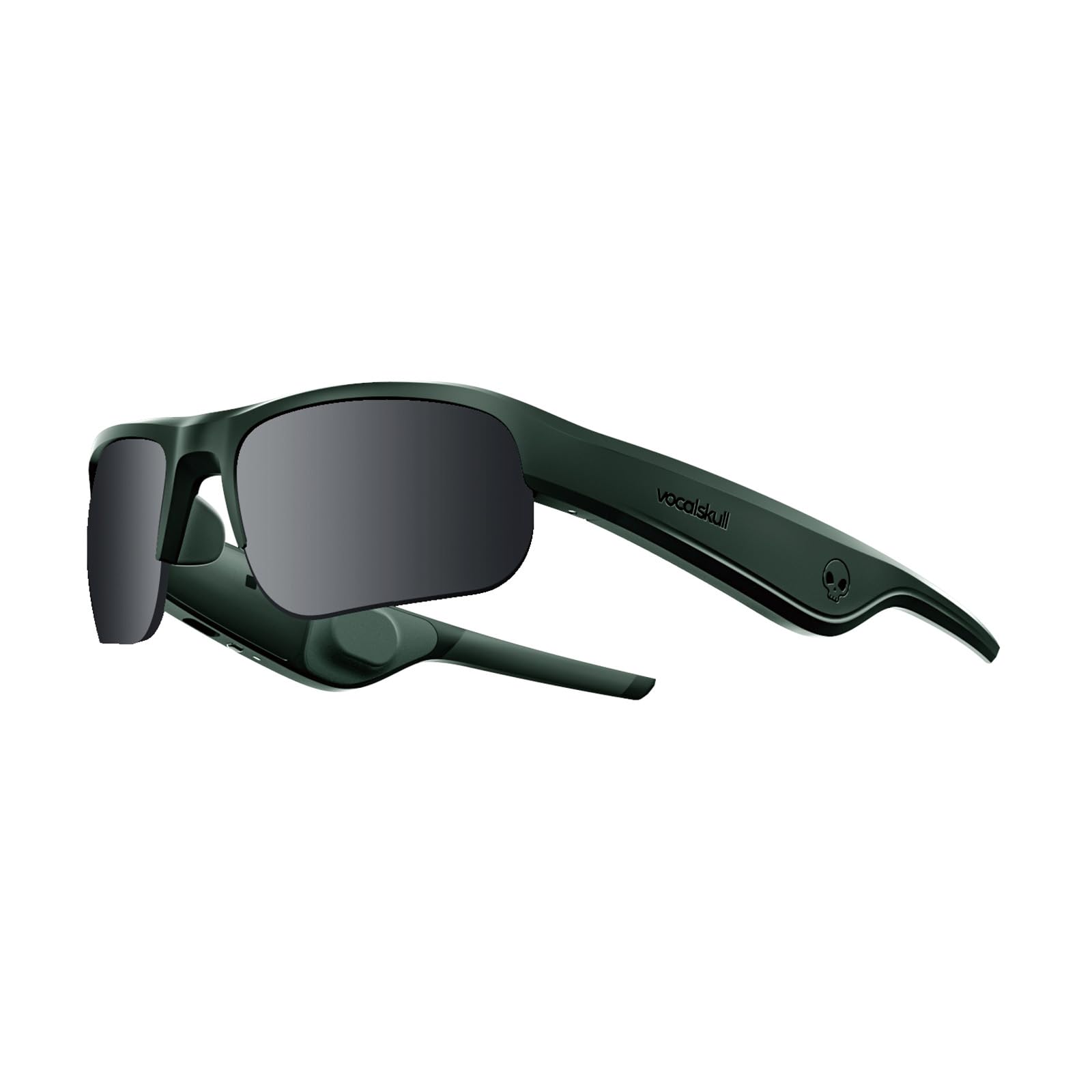 VOCALSKULL Smart Bone Conduction Audio Sunglasses - Polarized Sports Sunglasses with IPX5 Waterproof & Bluetooth 5.1 - Touch Control & Voice Assistant - Green - Perfect for Running, Cycling, Hiking & Outdoor Activities