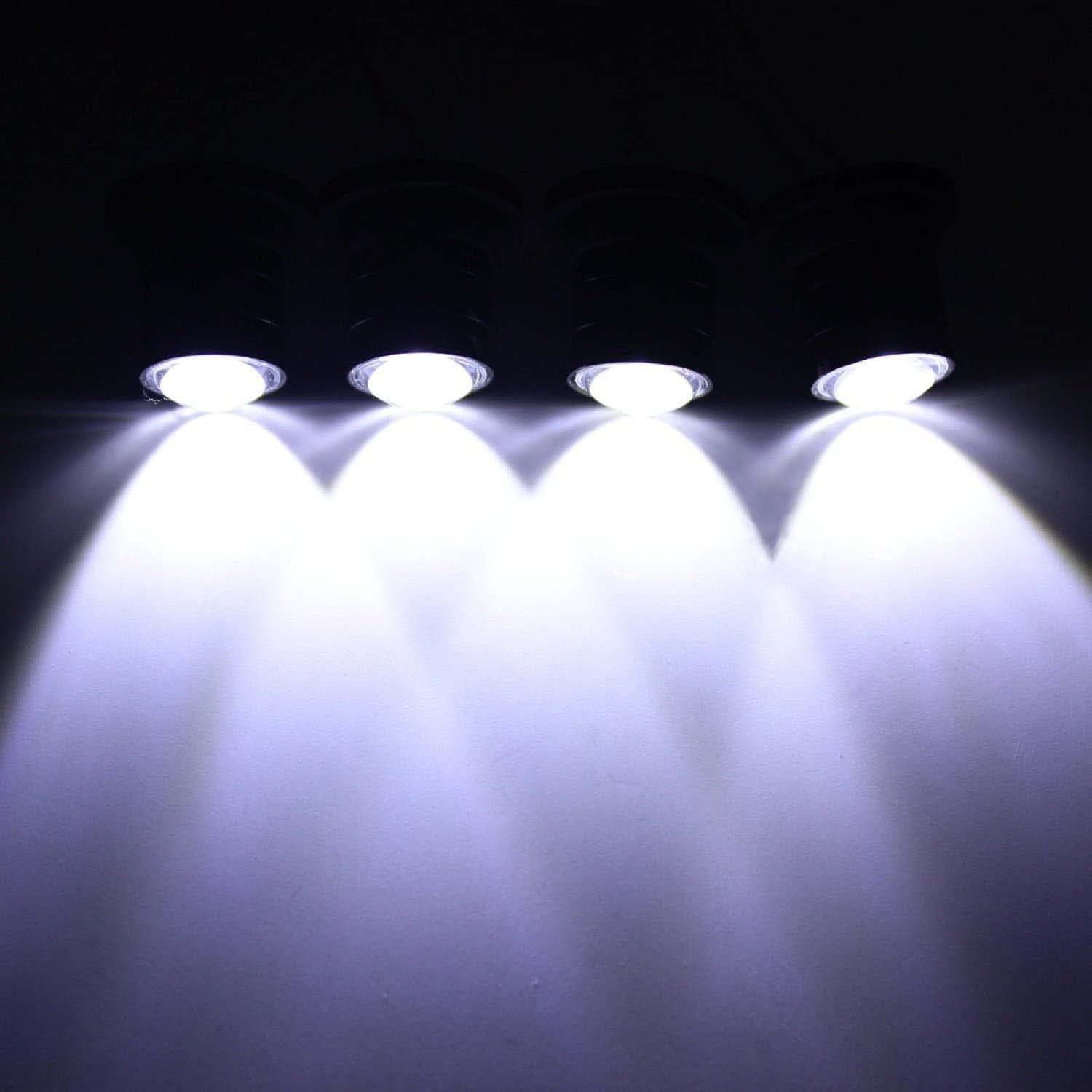 4W Strobe Emergency Warning LED Light for Cars & Trucks - White Eagle Eye Headlight for Roadside Safety & Hazard Visibility