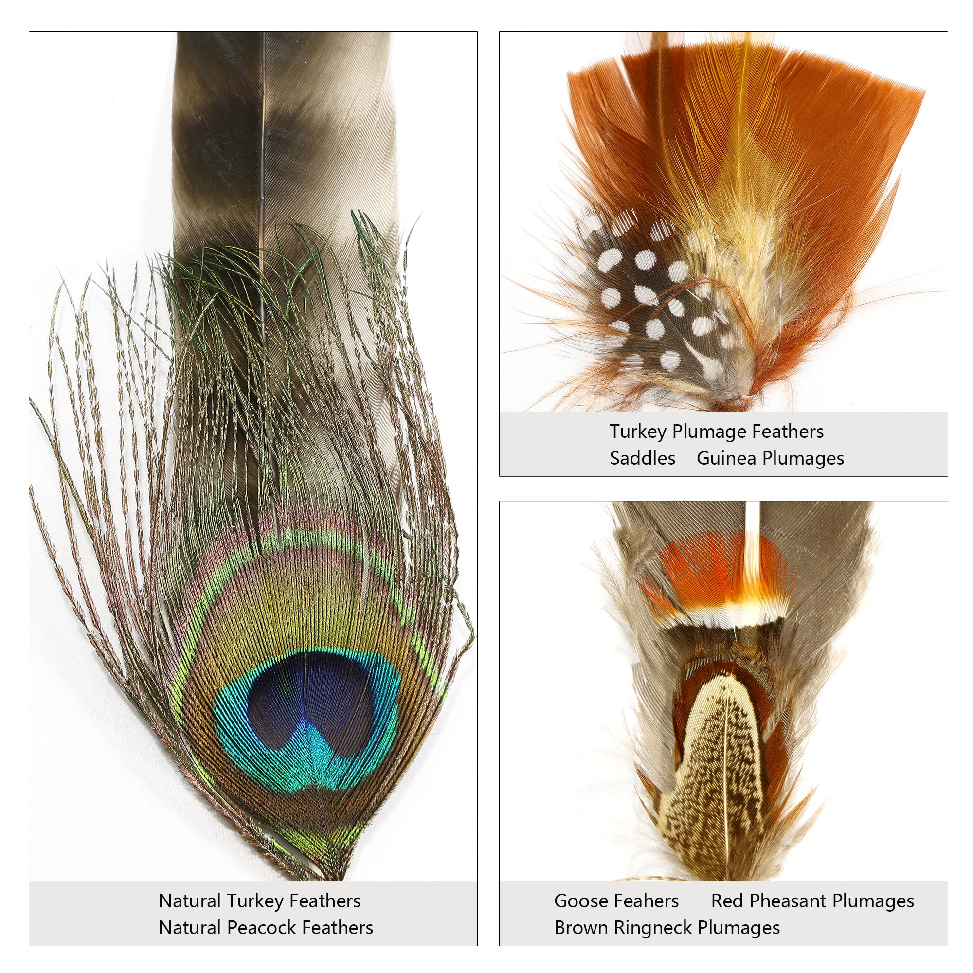 10 Styles Natural Feathers for Hats - DIY Fedora, Cowboy & Party Hat Accessories - Perfect for Western Costumes, Oktoberfest & Christmas Celebrations