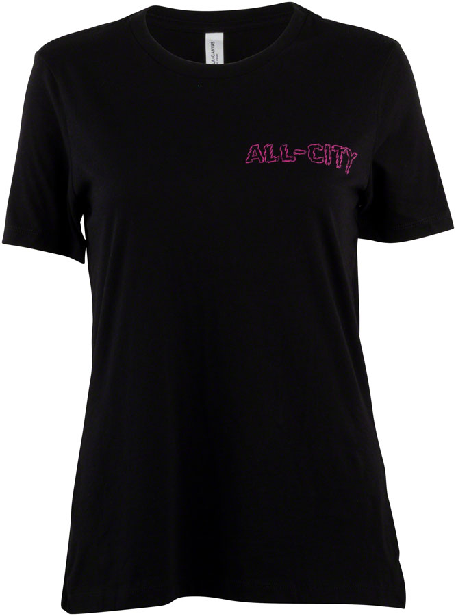 All City Night Claw Women's T-Shirt - Soft Cotton Casual Tee in Black, Blue/Green, Magenta | Medium Size | Perfect for Streetwear, Night Out & Urban Fashion