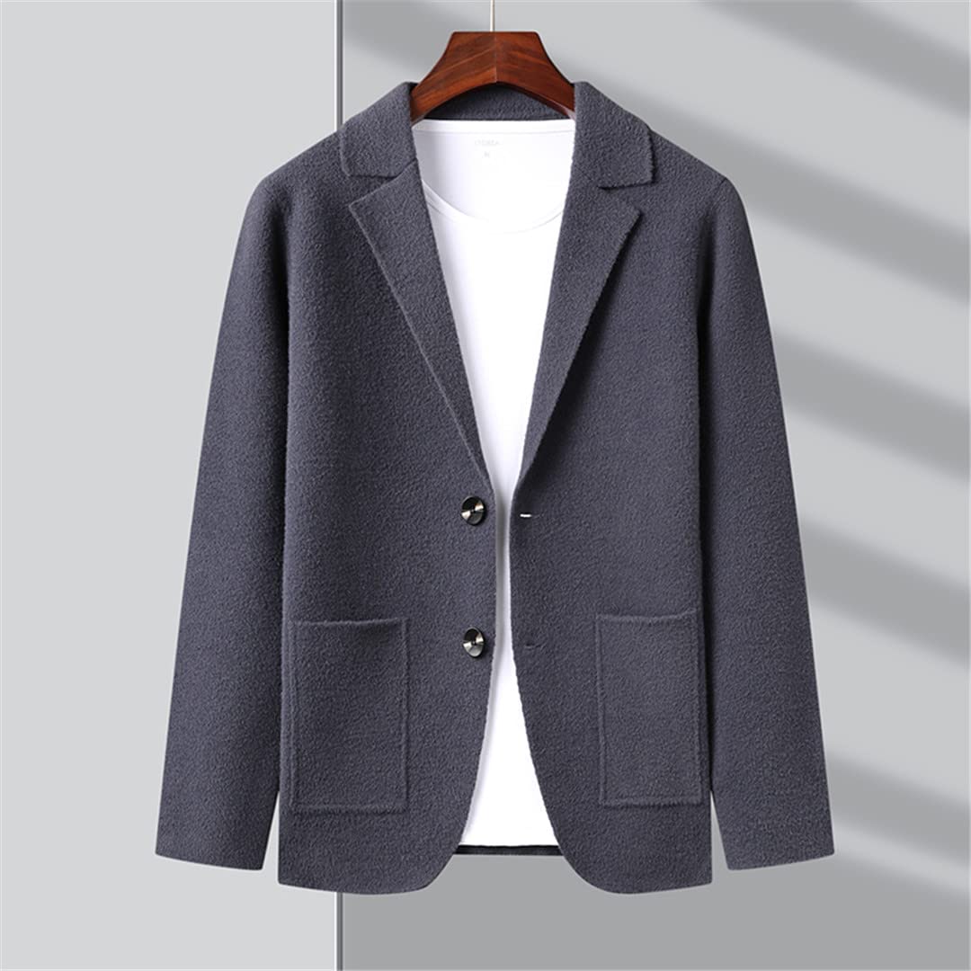 Men's Slim Fit Knit Blazer Cardigan Sweater - Autumn Winter Casual Coat Jacket for Office, Business, and Smart Casual Outfits