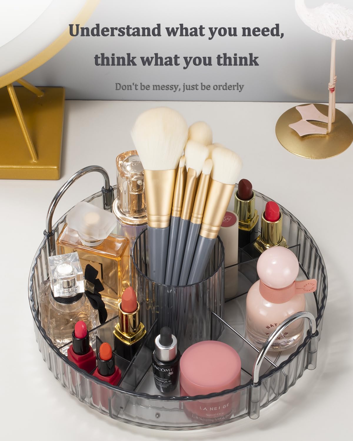360° Rotating Makeup Organizer - Bathroom Counter & Skincare Storage Organizer with Spinning Base | Perfect for Vanity, Dresser, and Cosmetic Display