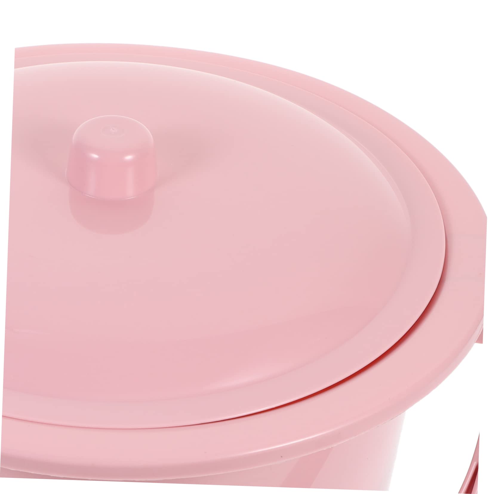 Portable Plastic Bedside Urinal with Lid & Handle - Pink Chamber Pot for Women & Men - Ideal for Travel, Camping, and Home Care Use