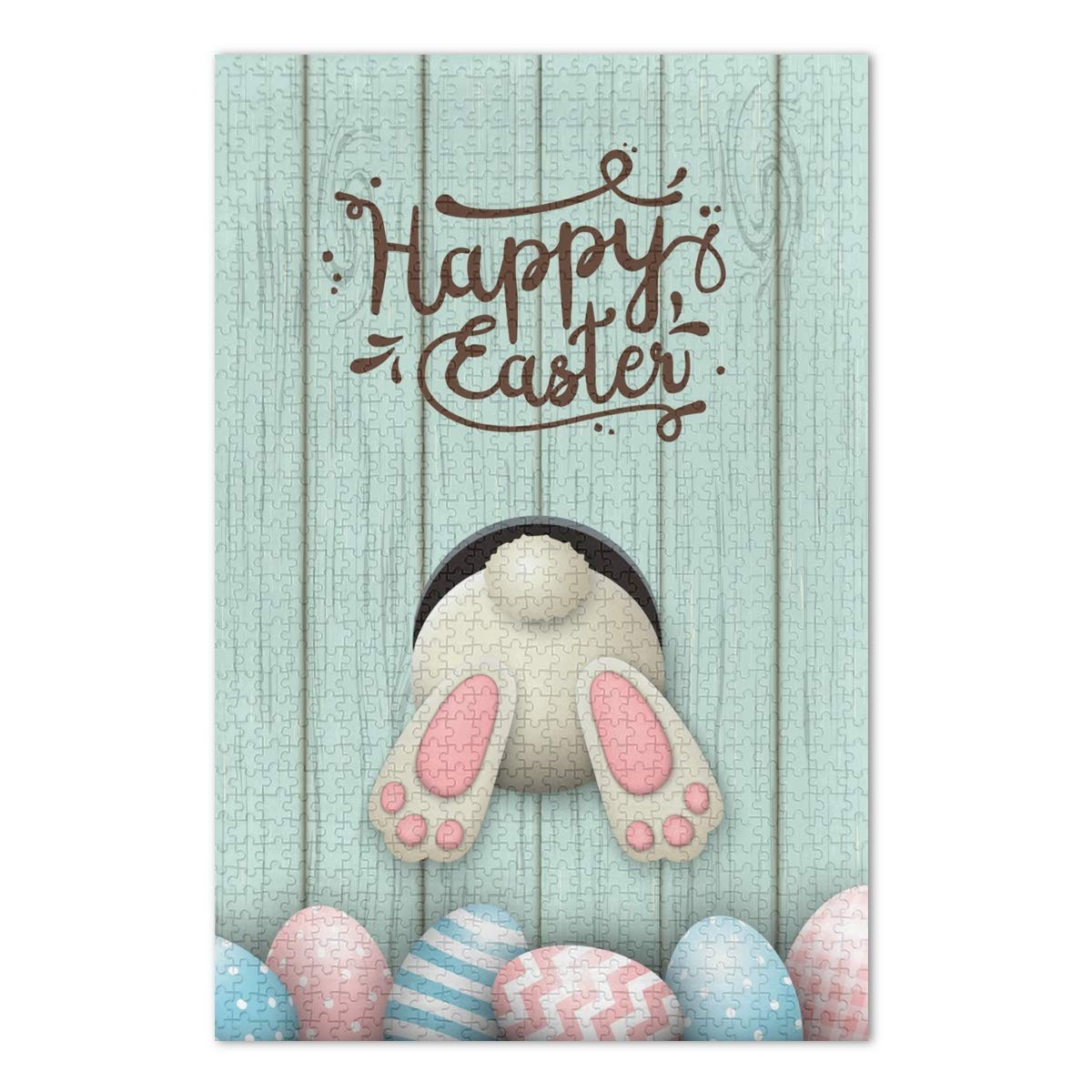 500 Piece Easter Bunny Puzzle for Adults & Kids - 15x20 Inch Jigsaw Puzzle with Happy Easter Eggs - Fun Family Game, Home Decor & Gift Idea for Easter Celebrations