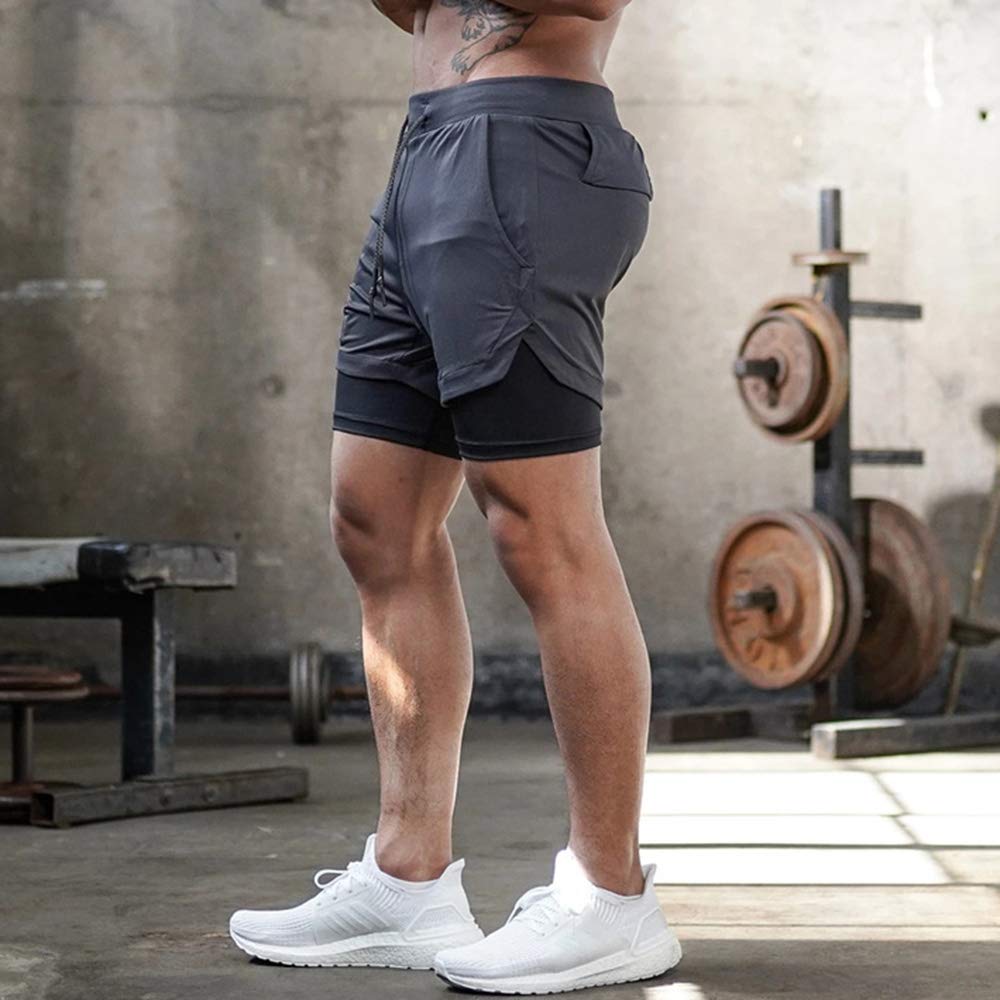 Surenow Men's Running Shorts - 2-in-1 Stealth Workout Shorts with 7-Inch Inseam for Gym, Yoga & Outdoor Sports | Lightweight Quick-Dry Athletic Shorts for Jogging, Training & Active Lifestyle