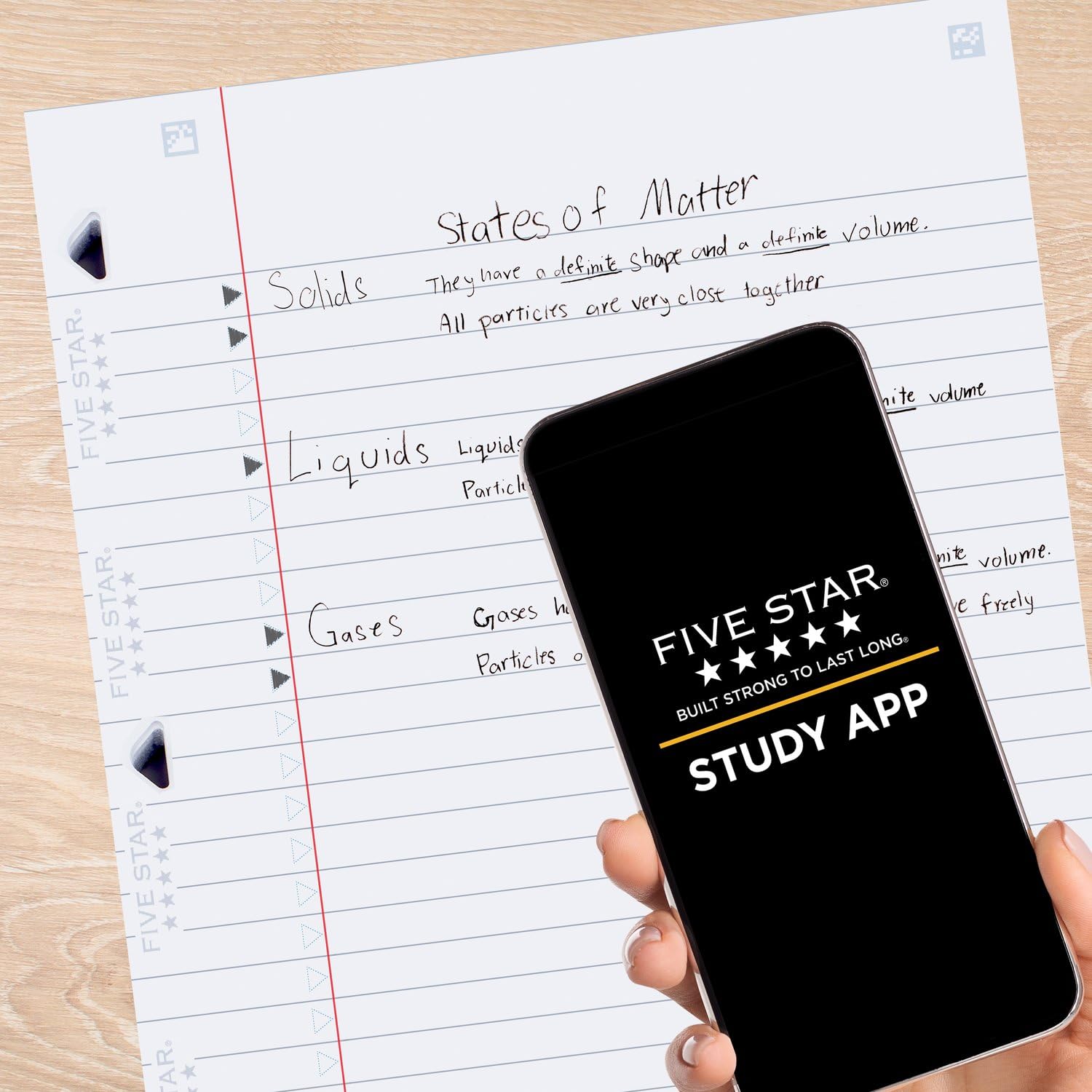 **Five Star Wide Ruled Loose Leaf Paper - 8 x 10.5 Inches, 80 Sheets, Reinforced Edges, Ink Bleed Resistant for Clean Notes - Compatible with Five Star Study App - Perfect for School, College & Office Organization**
