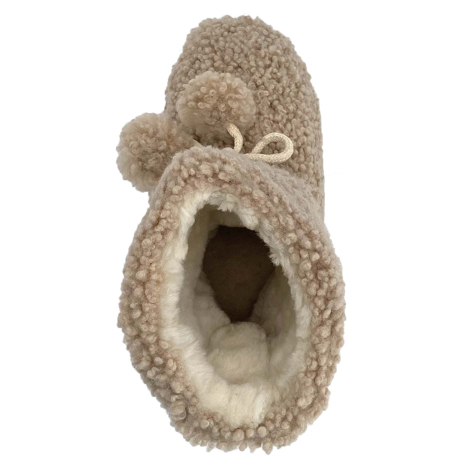 Genuine Sheepskin Wren Bootie Slippers for Women - Cozy Indoor/Outdoor Winter House Shoes for Relaxing at Home
