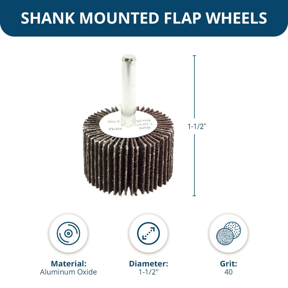 Benchmark Abrasives 1-1/2 Inch Aluminum Oxide Flap Wheel - 1/4