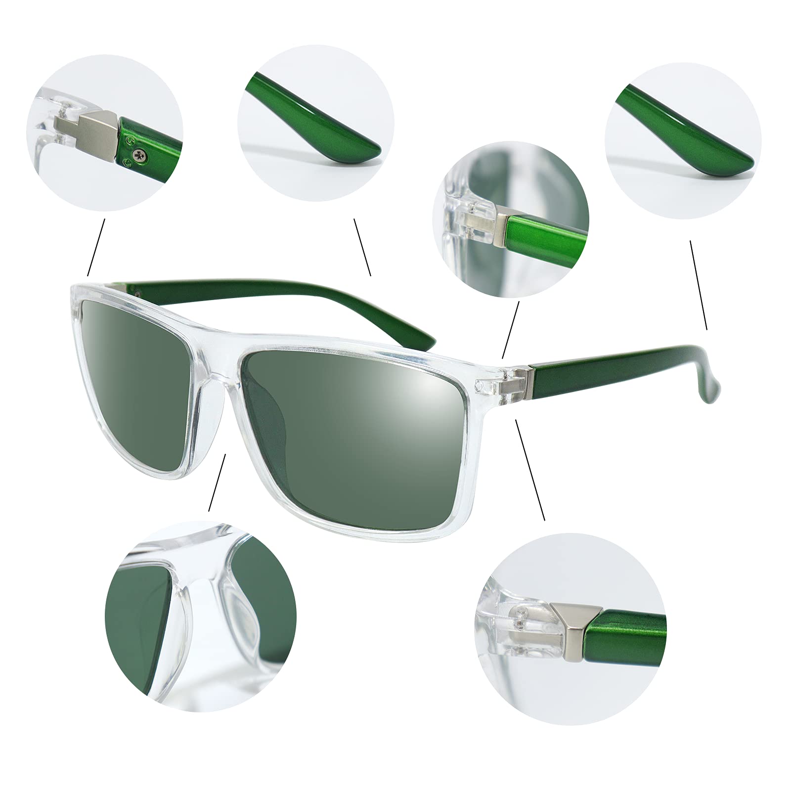 NIEEPA Men's Polarized Sports Sunglasses UV Protection Square Frame NP1007 - Perfect for Running, Cycling & Outdoor Activities