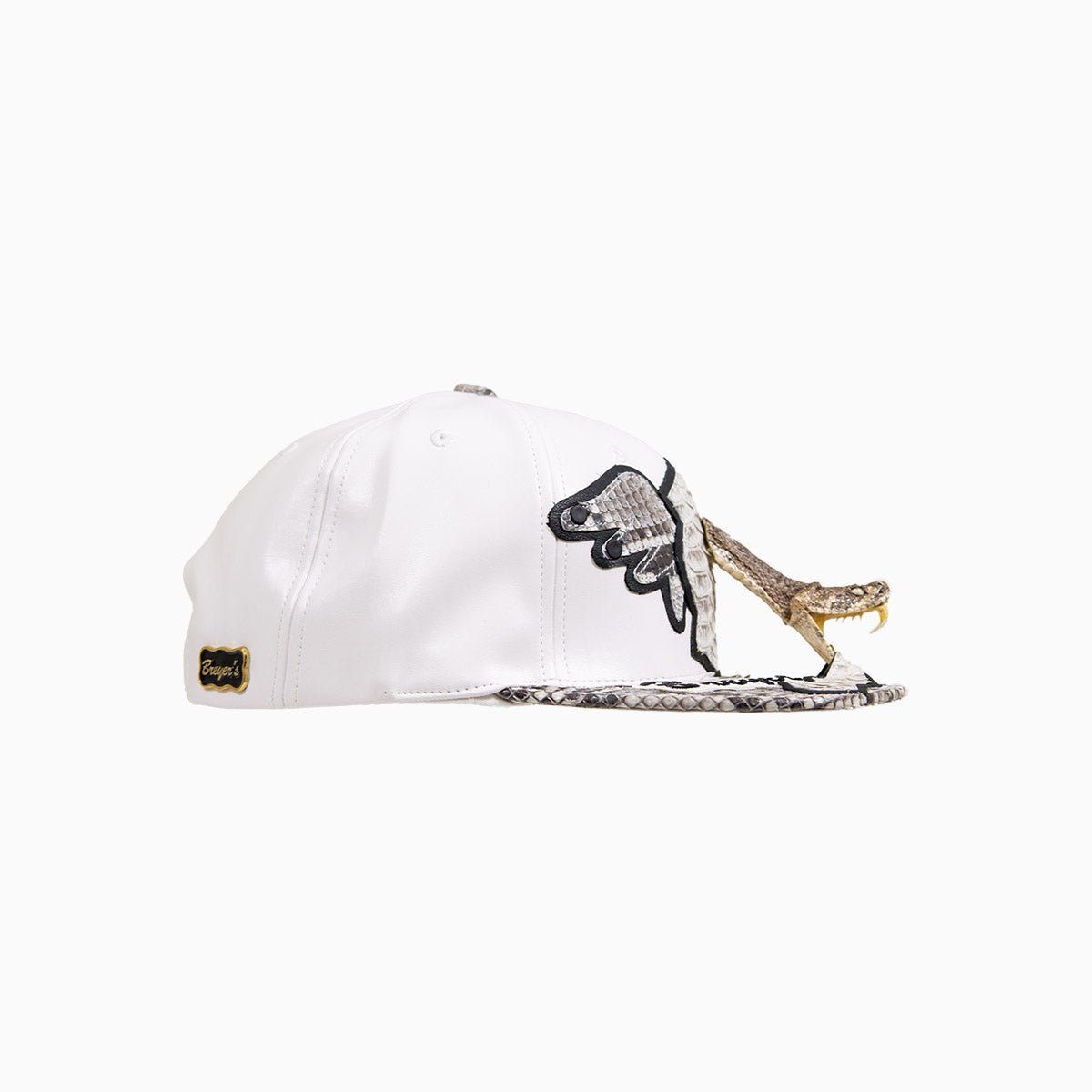 Breyer's Buck 50 Genuine Leather Cowboy Hat with Faux Snake Skin Visor - Western Style Hat for Men, Perfect for Rodeo, Ranch Work & Outdoor Adventures