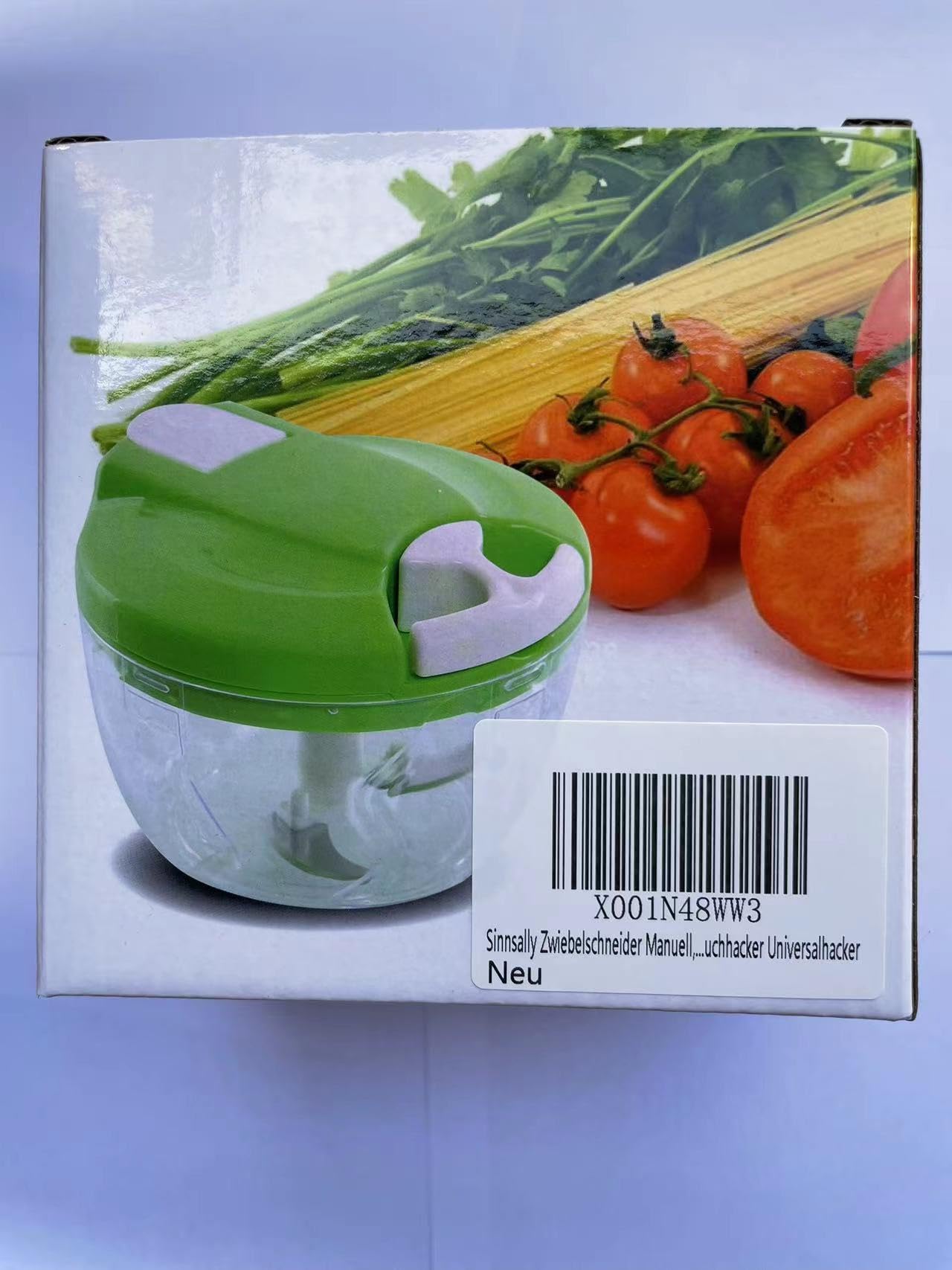 Sinnsally 520ml Manual Food Chopper - Pull String Hand Operated Vegetable Dicer, Onion Slicer, Garlic Press & Shredder for Kitchen - Perfect for Chopping Herbs, Nuts & Meal Prep