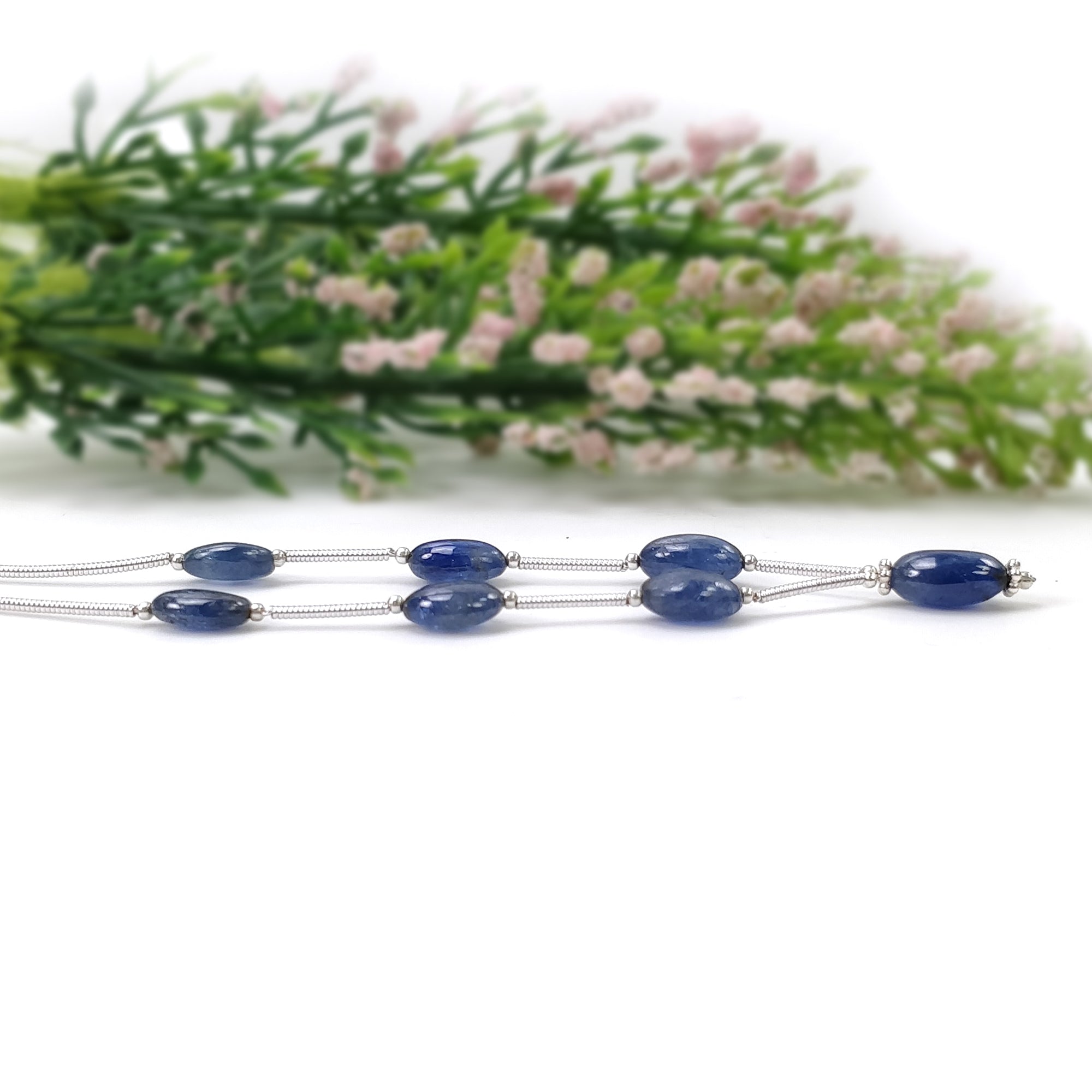 Natural Untreated Burmese Blue Sapphire Loose Beads - 25.00cts Oval Shape Plain Nuggets (9x7mm & 11x7mm) for Jewelry Making, DIY Crafts & Gemstone Collection