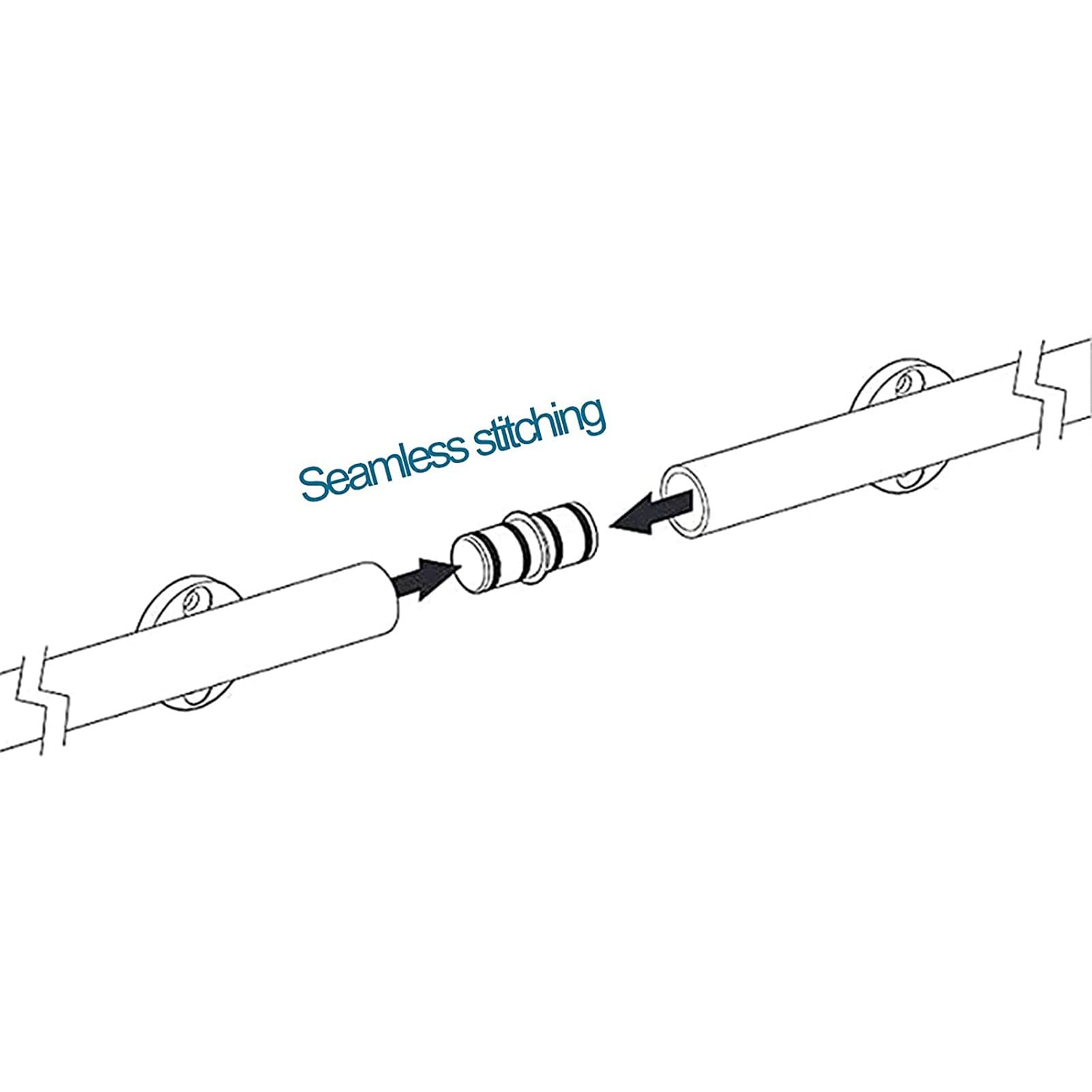 Retractable Sliding Ladder Hardware Kit - Round Steel Tube Rail for Mobile Ladder (Ladder Not Included) - Perfect for Loft Access, Warehouse Shelving, and Home Storage Solutions