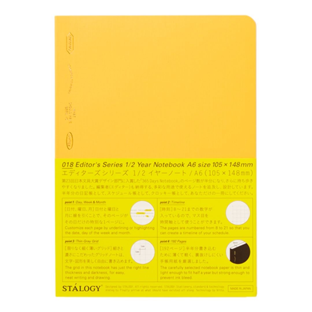 STALOGY Editor's Series 1/2 Year Planner Notebook - 184 Pages Dot Grid Journal for Daily Planning, Bullet Journaling & Note Taking | Perfect for Students, Professionals & Creative Writing