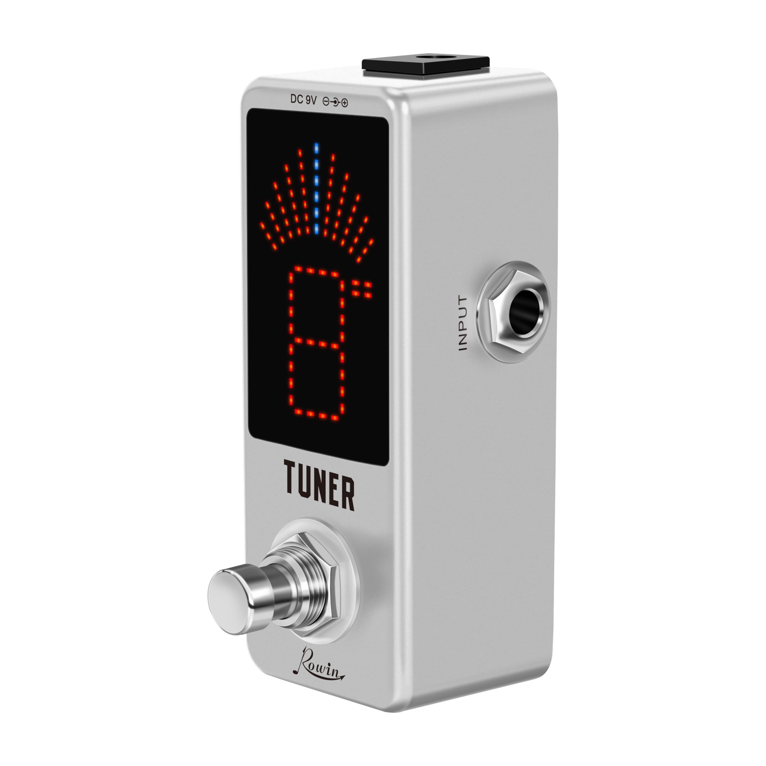 Rowin LT-910 Chromatic Guitar Tuner Pedal - True Bypass, LED Display, Compact Design | Accurate Tuning for Electric & Bass Guitars | Perfect for Live Performances & Studio Recording