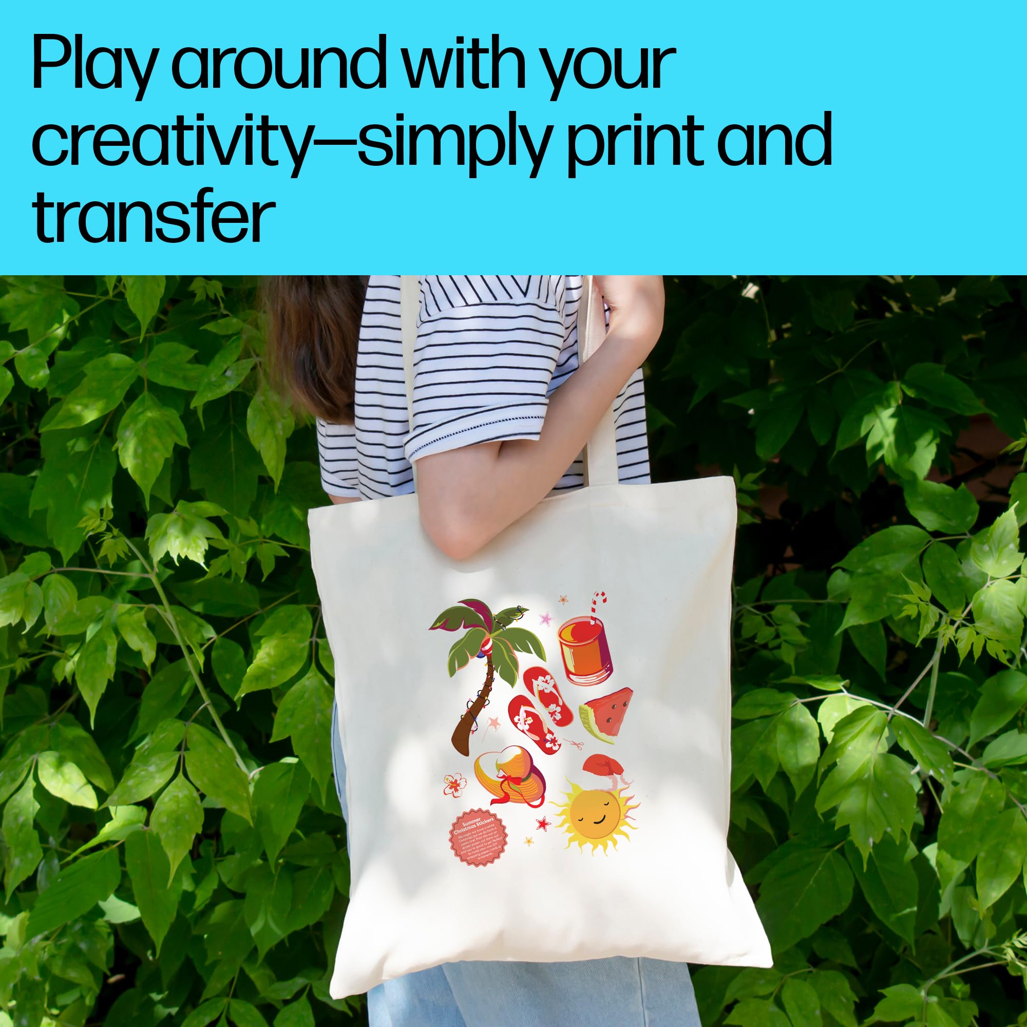 HP C6049A Iron-On Transfer Paper 8.5x11 Inches - 12 Sheets Pack for Inkjet Printers | Create Vibrant Photo & Graphic Transfers on T-Shirts, Clothes, Pillows | DIY Custom Apparel, Home Decor & Craft Projects