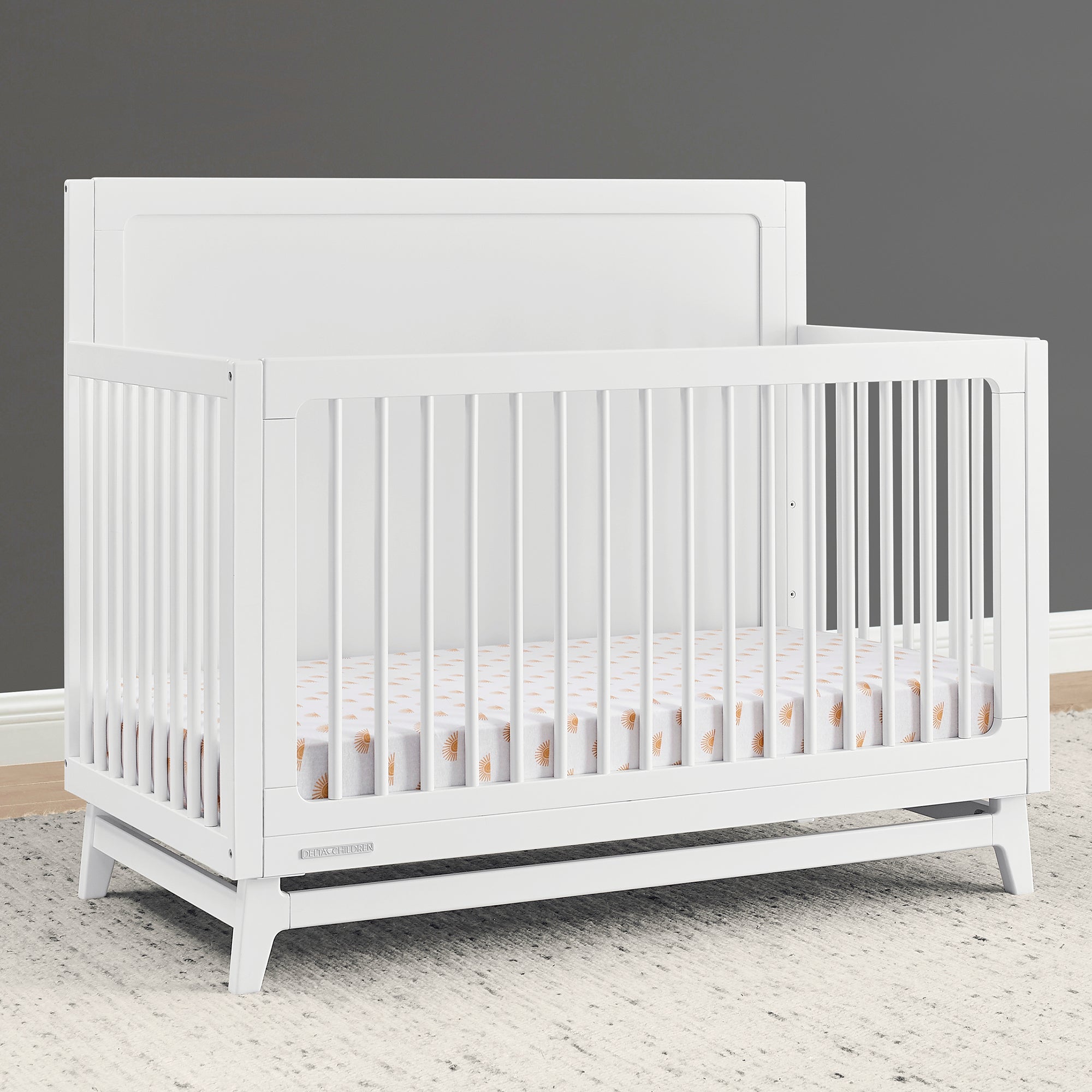 Convertible 6-in-1 Baby Crib by Spencer - Nursery Furniture That Grows with Your Child from Newborn to Toddler Bed