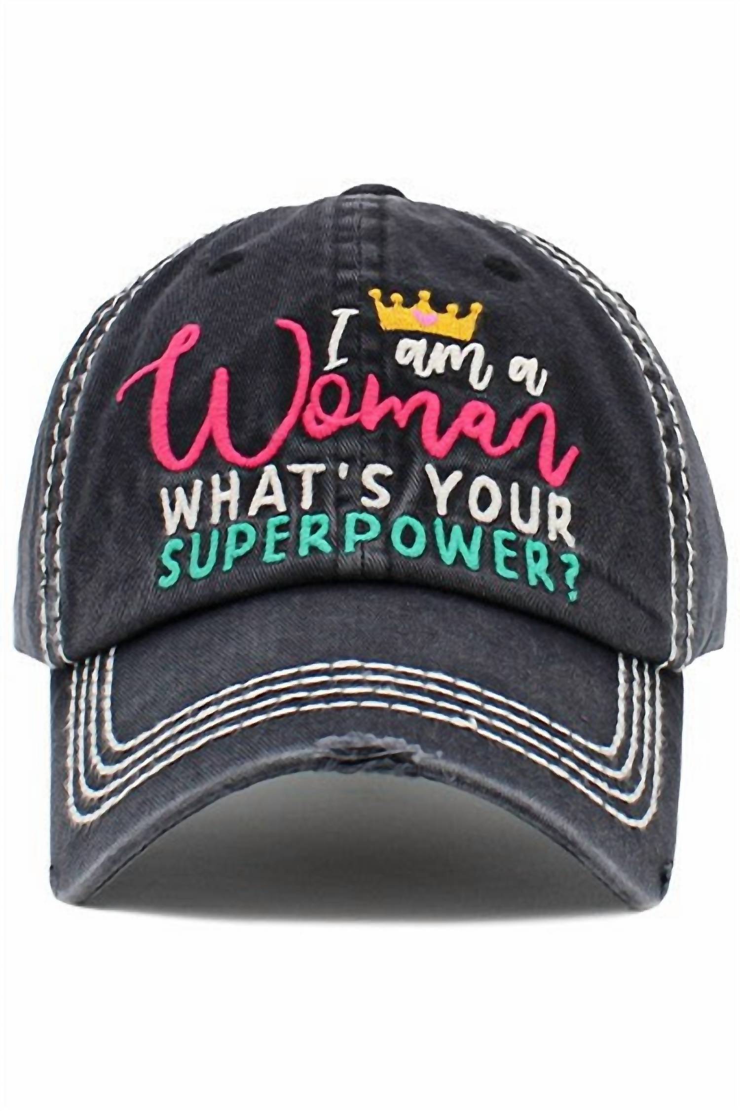 Black Distressed Cap for Women - Trendy Vintage Baseball Hat for Casual Wear, Street Style & Outdoor Activities