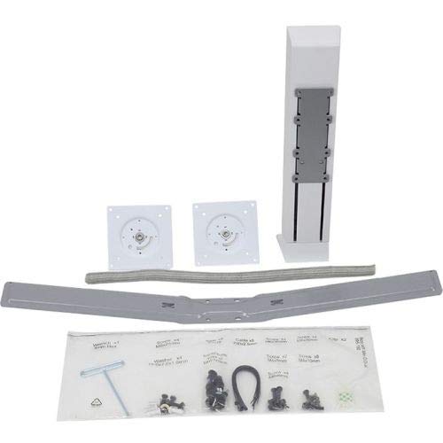 Ergotron WorkFit Dual Monitor Stand Kit - Adjustable Height, Tilt & Swivel for 2 Screens, White - Perfect for Home Office & Workspace Setup