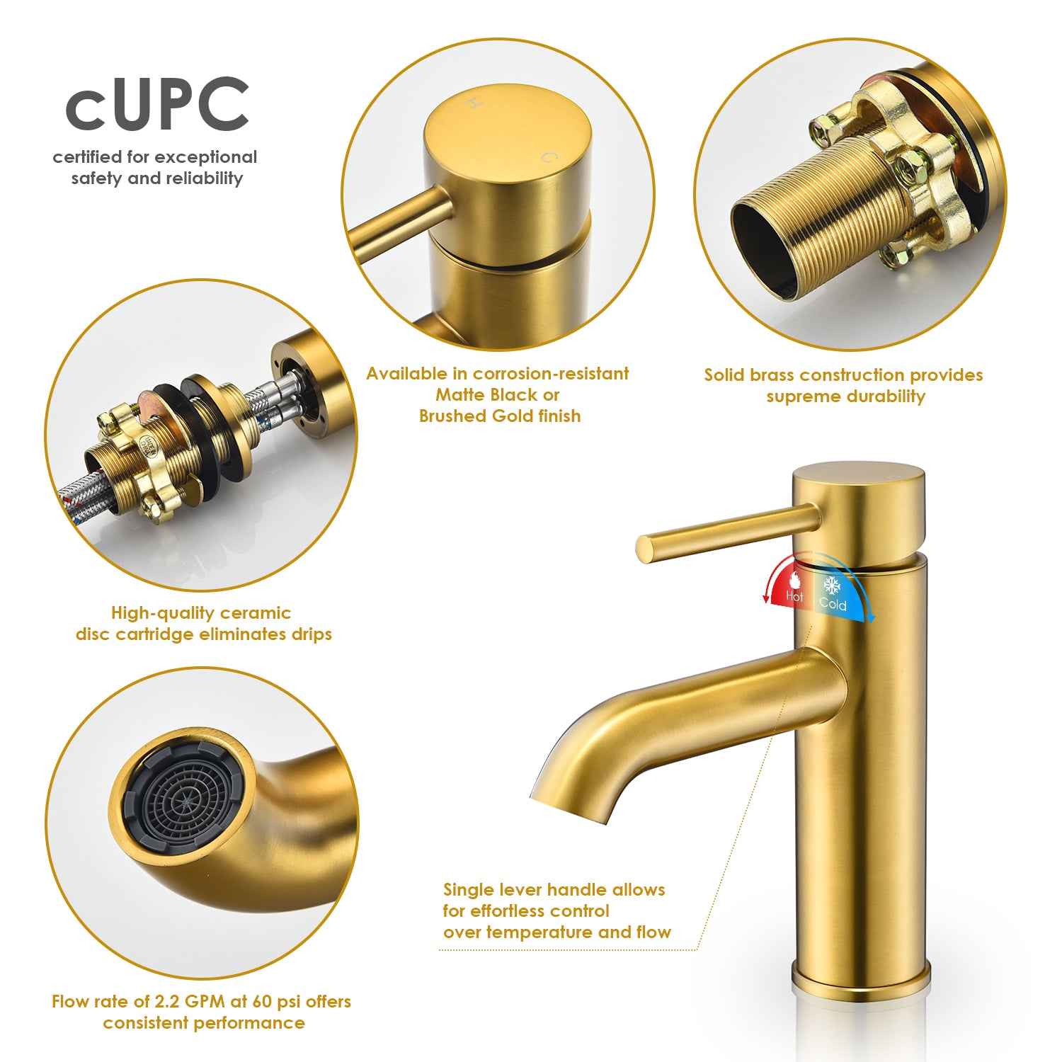 Tubize Single Hole Single Handle Bathroom Faucet - Modern Waterfall Bathroom Sink Faucet for Vanity, Powder Room & Guest Bathroom