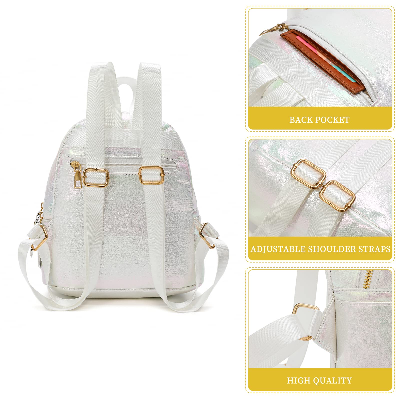 Unicorn Mini Leather Backpack for Girls - Cute White Small Purse for School, Travel & Everyday Use | Durable Kids Shoulder Bag