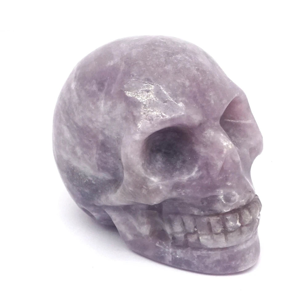 2 Pack Skull Statue Figurines - Natural Crystal Stone Chakra Healing Gemstone Sculpture for Home Decor, Halloween Party Decoration & Spiritual Gift (Perfect for Meditation Space, Yoga Room & Gothic Decor)