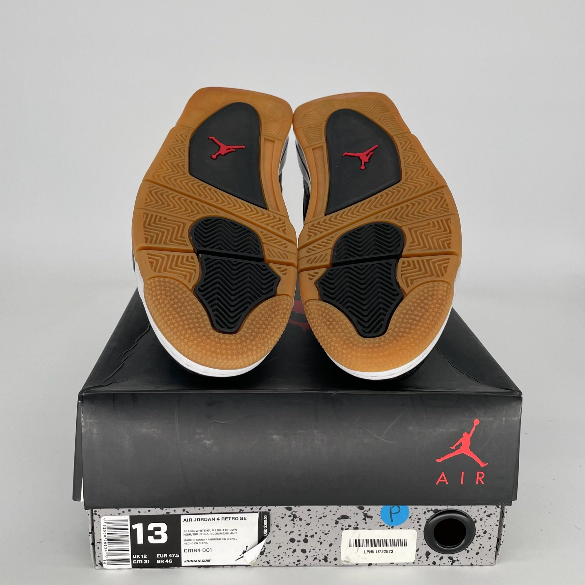AIR JORDAN 4 LASER BLACK GUM Basketball Shoes - Men's Size 13 (CI1184-001) | Retro Sneakers for Streetwear & Basketball Games