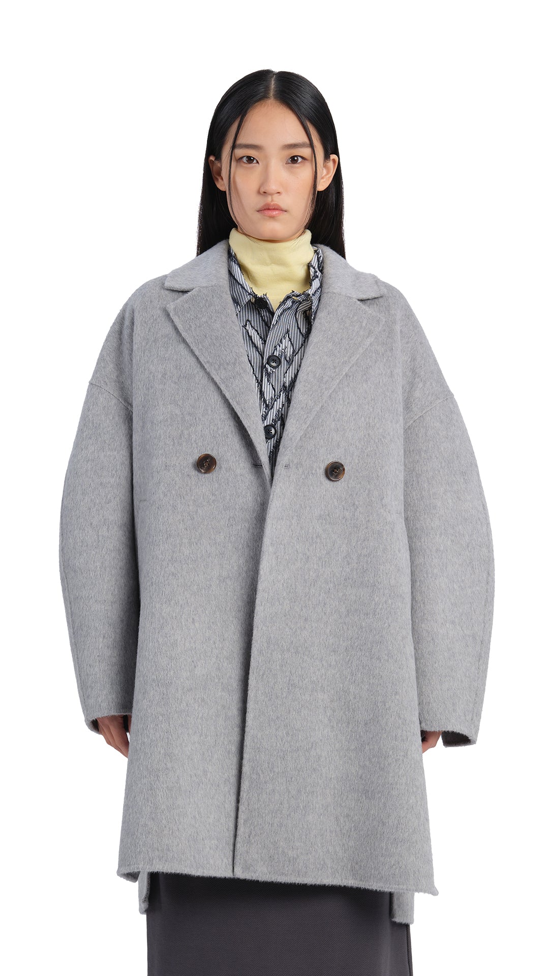 Melange Double Face Coat for Women - Soft & Warm Winter Outerwear - Perfect for Office, Travel & Casual Outfits