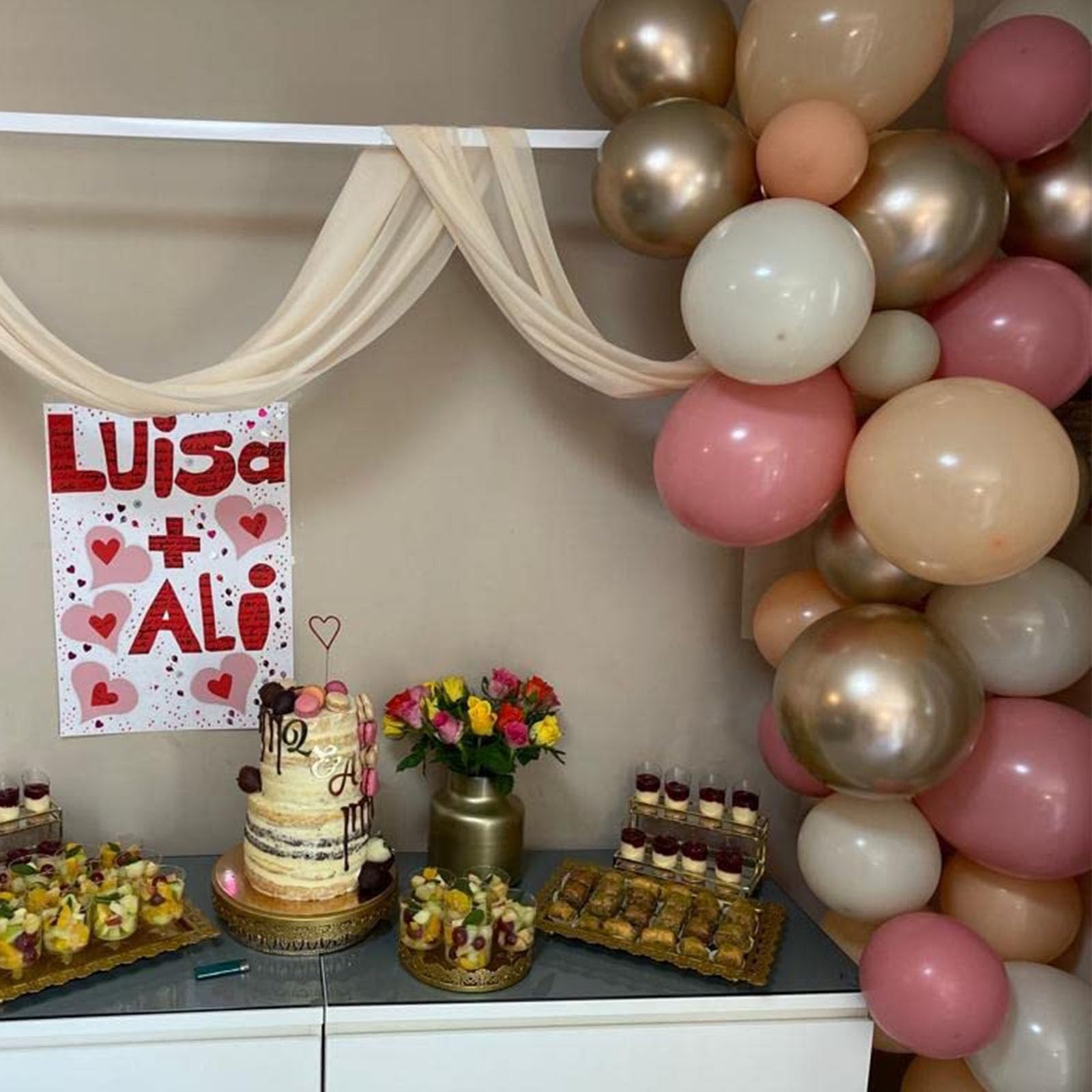 Blush Nude & Pink Balloon Garland Kit - Dusty Pink Balloons with Apricot, White, Champagne & Gold | Perfect for Bridal Showers, Weddings, Birthdays & Baby Showers | Elegant Party Decorations for Any Celebration