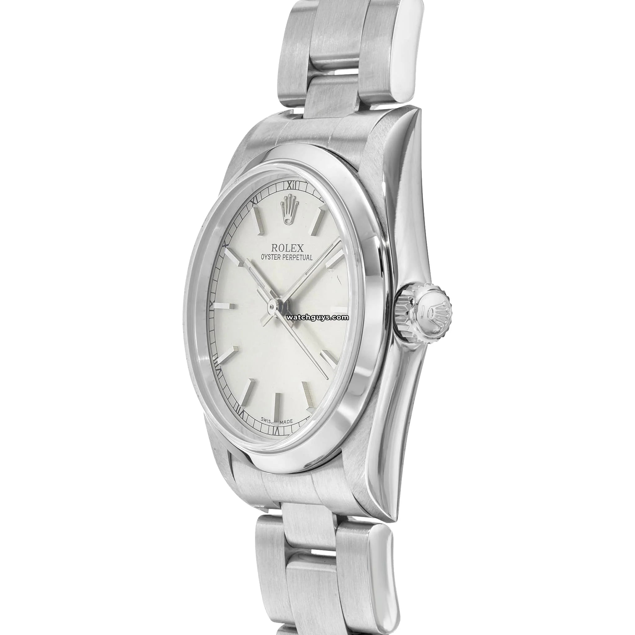 Original Rolex Oyster Perpetual 77080 Silver Dial Stainless Steel Watch - Luxury Timepiece for Men, Perfect for Business, Formal Events & Collectors