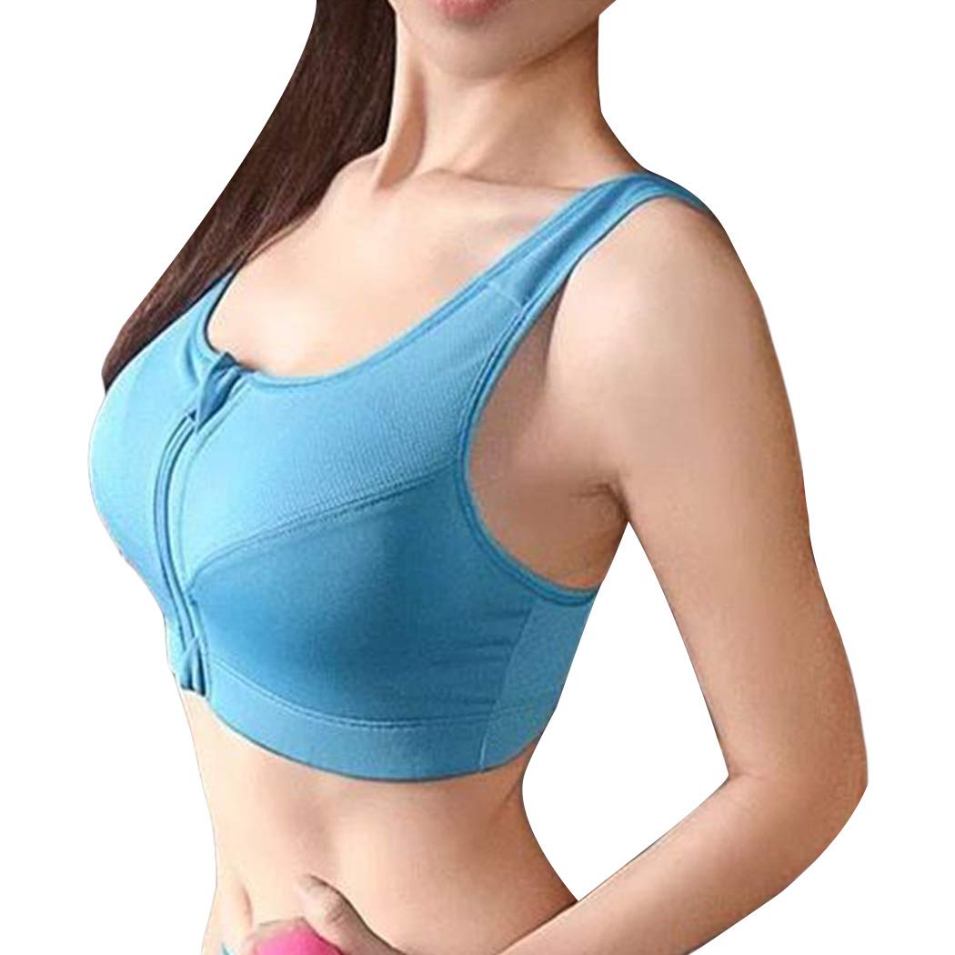 Wireless Zip Front Sports Bra for Women - Comfortable Active Running Workout Yoga Bras - Perfect for Gym, Yoga & High-Intensity Training