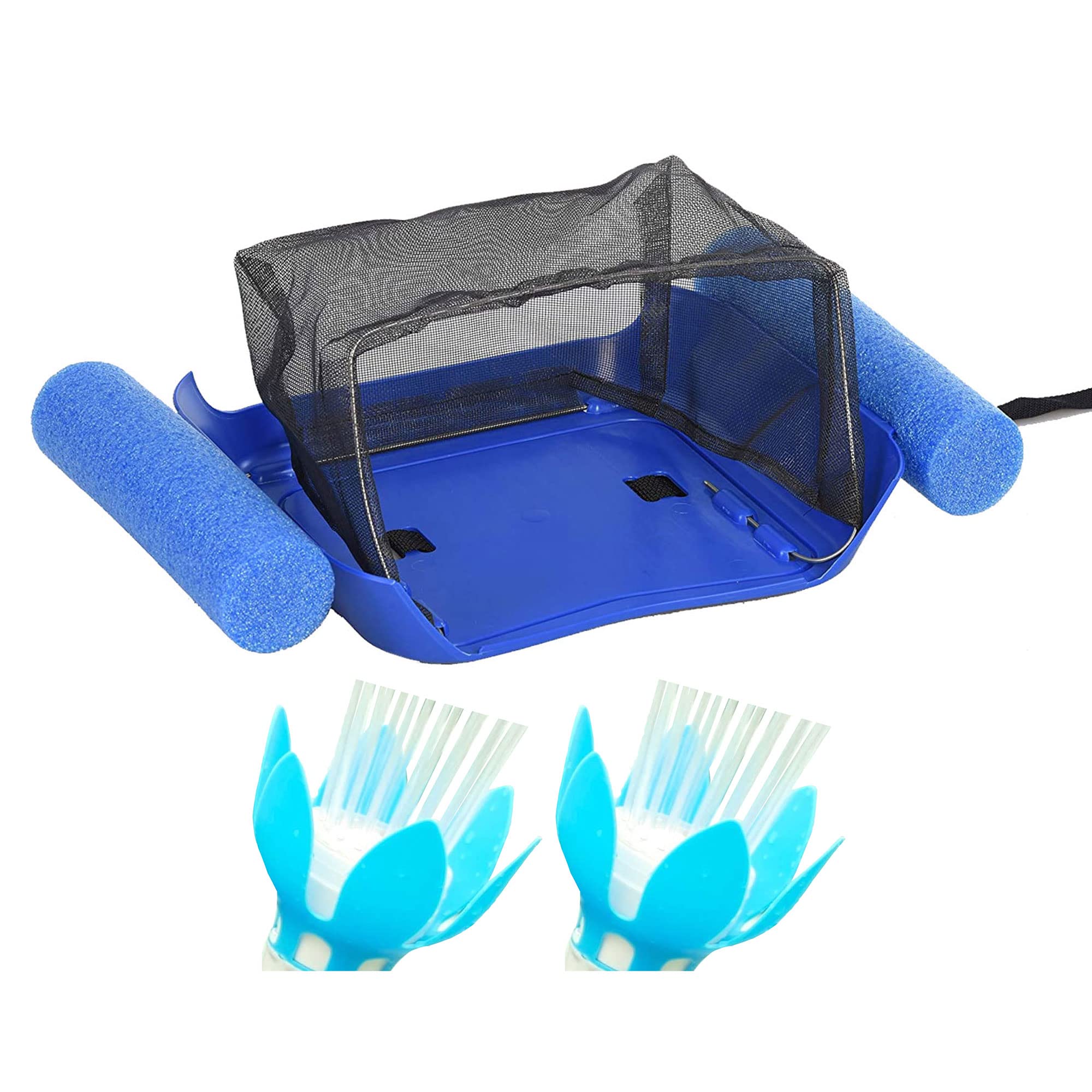 Zak The Pool Minder - Hands Free Automatic Pool Leaf Skimmer & Magic Water Fountain with Multicolor LED Bulb - 2 Pack for Sparkling Clean Pools & Relaxing Backyard Decor