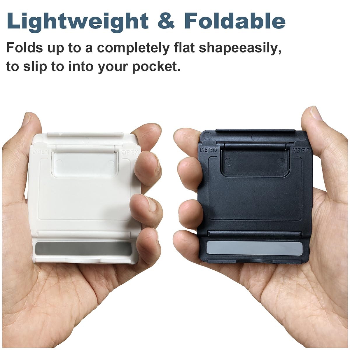 2 Pack Foldable Phone Stand Holder for Desk - Compatible with iPhone 15/14/13/12/11 Pro/XS/XS Max/XR/X/8, Nintendo Switch & All Smartphones (Black & White) - Perfect for Home Office, Gaming & Video Watching