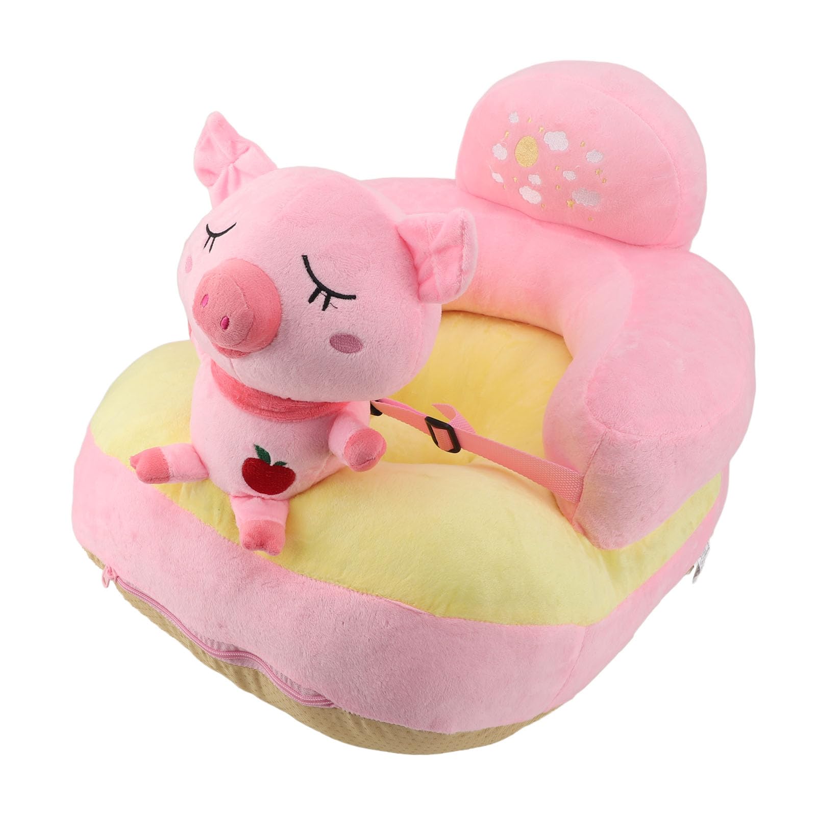 **Soft Plush Baby Support Sofa - Cute Roseate Pig Design for Learning to Sit, Home Nursery & Playtime Comfort**
