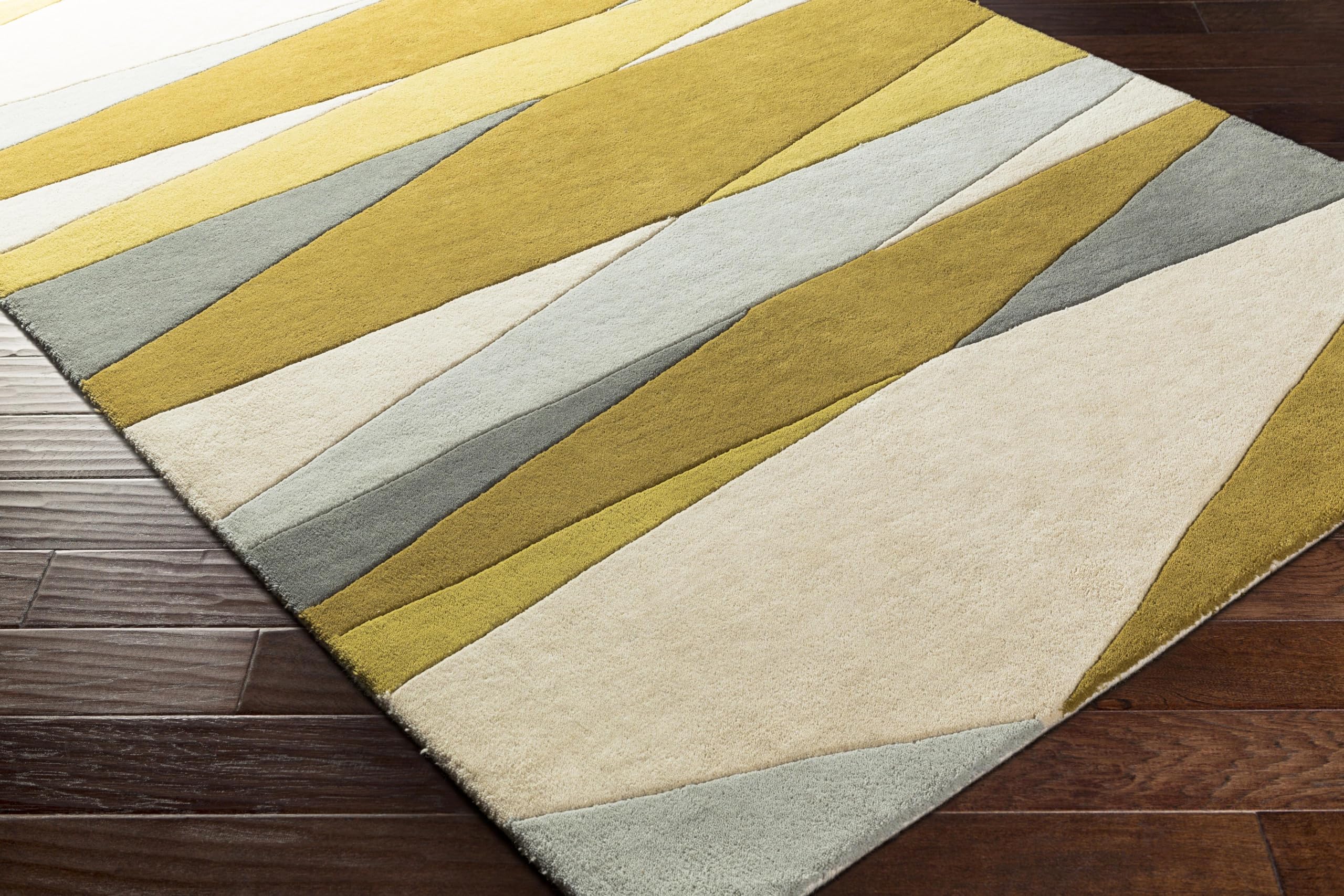 Mark&Day 4x6 Modern Wool Area Rug - Mulhouse Cream Beige Green Yellow Carpet for Living Room, Bedroom, Kitchen | Soft & Durable Floor Mat for Home Decor, Office, Entryway (4' x 6')