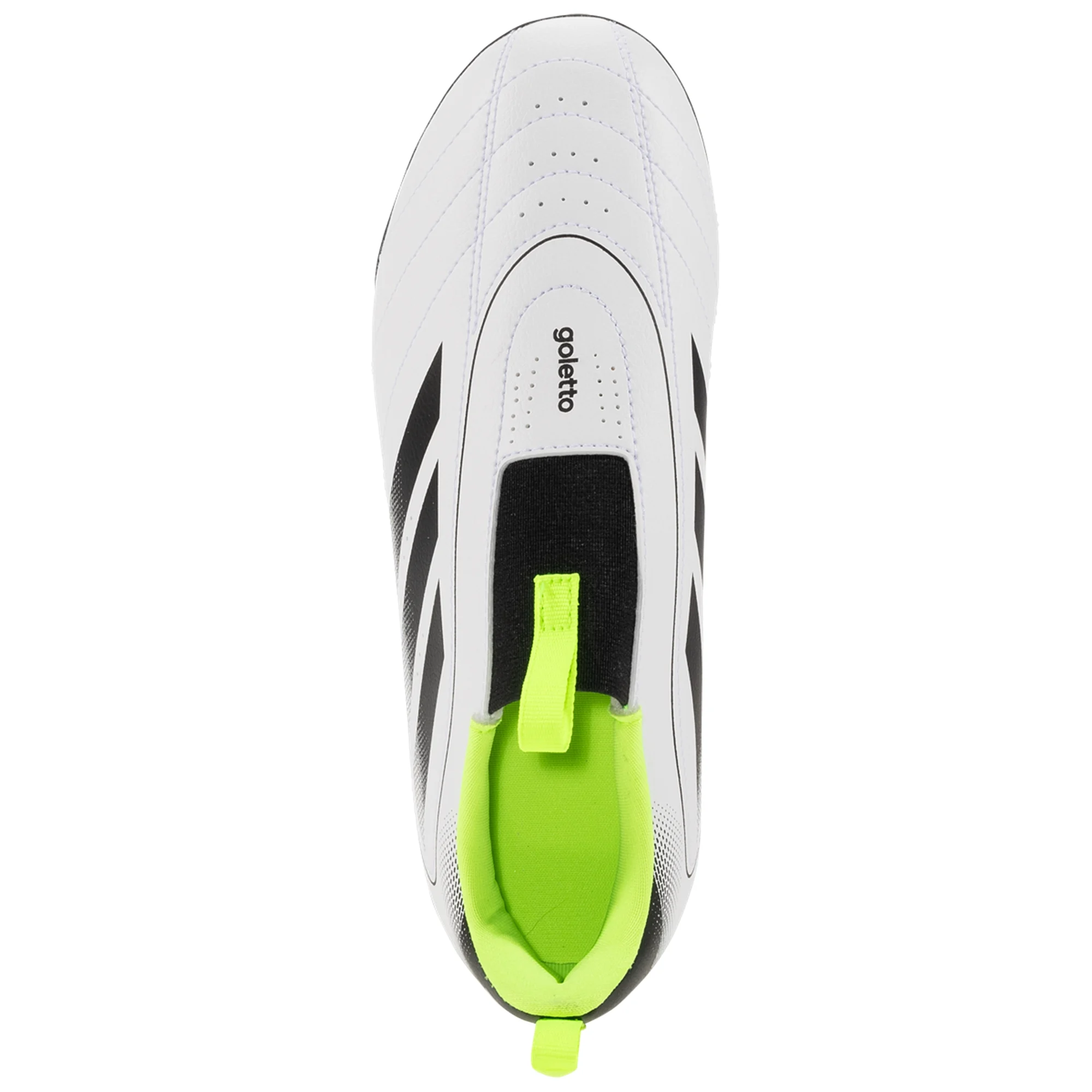 adidas Jr. Goletto IX Laceless FG/MG Soccer Cleats for Kids - White/Lucid Lemon - Youth Soccer Shoes for Artificial Grass & Firm Ground - Perfect for Training & Matches