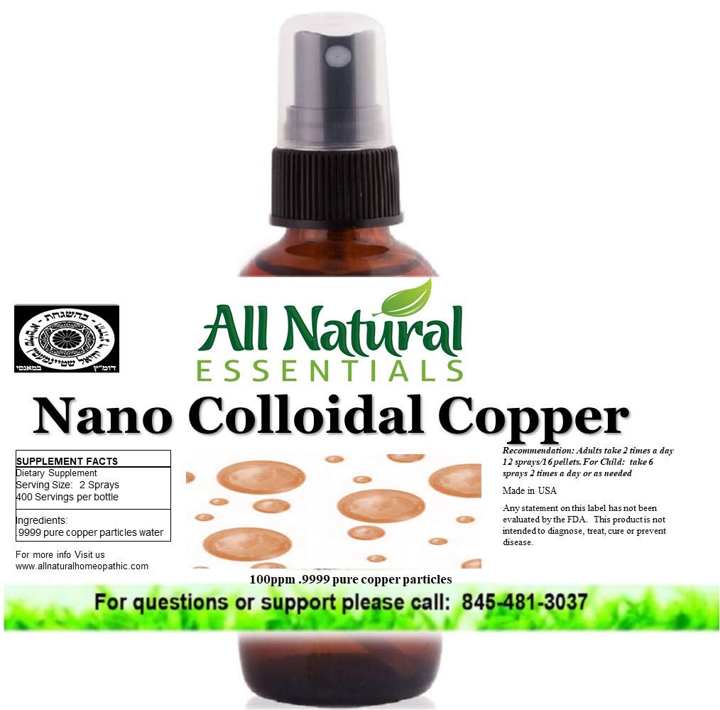 Premium Nano Colloidal Copper Liquid Supplement 2oz (240ppm) - All Natural, Kosher Certified for Adults, Men, Women & Kids - Supports Immune Health & Energy - Ideal for Daily Wellness & Detox Routines