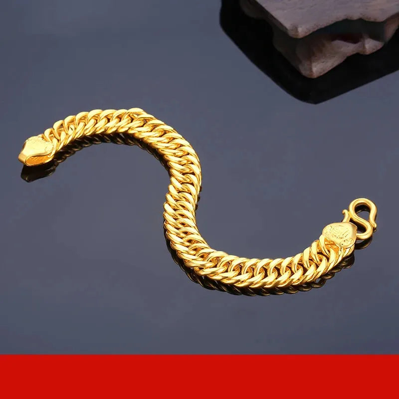 24K Pure Gold Bracelet for Men - 999 Solid Real Gold Bangle, Classic & Trendy Luxury Jewelry Gift - Perfect for Parties, Weddings & Special Occasions (2023 New Collection)