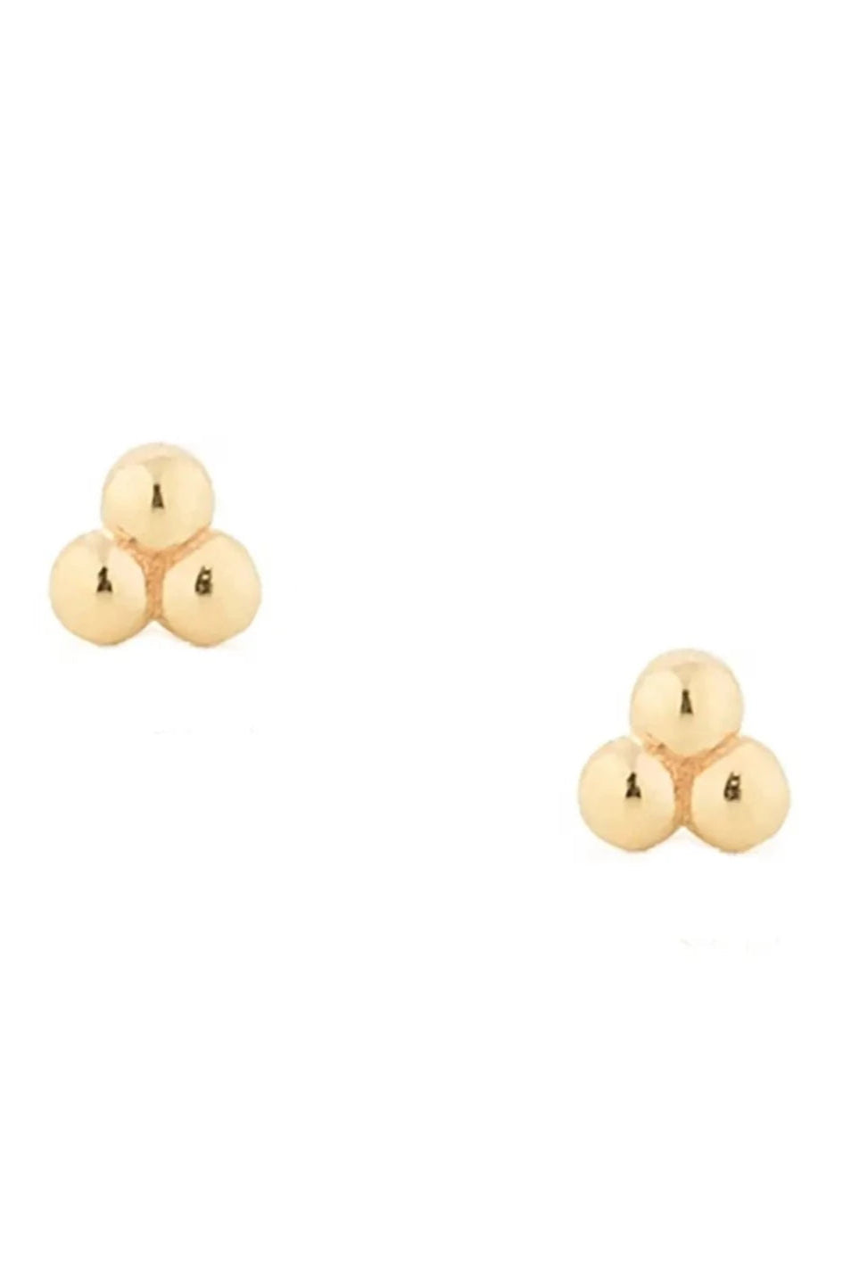 Trinity Ball Stud Earrings for Women - 14K Gold Plated Hypoallergenic Cubic Zirconia Studs | Perfect for Everyday Wear, Parties & Gifts