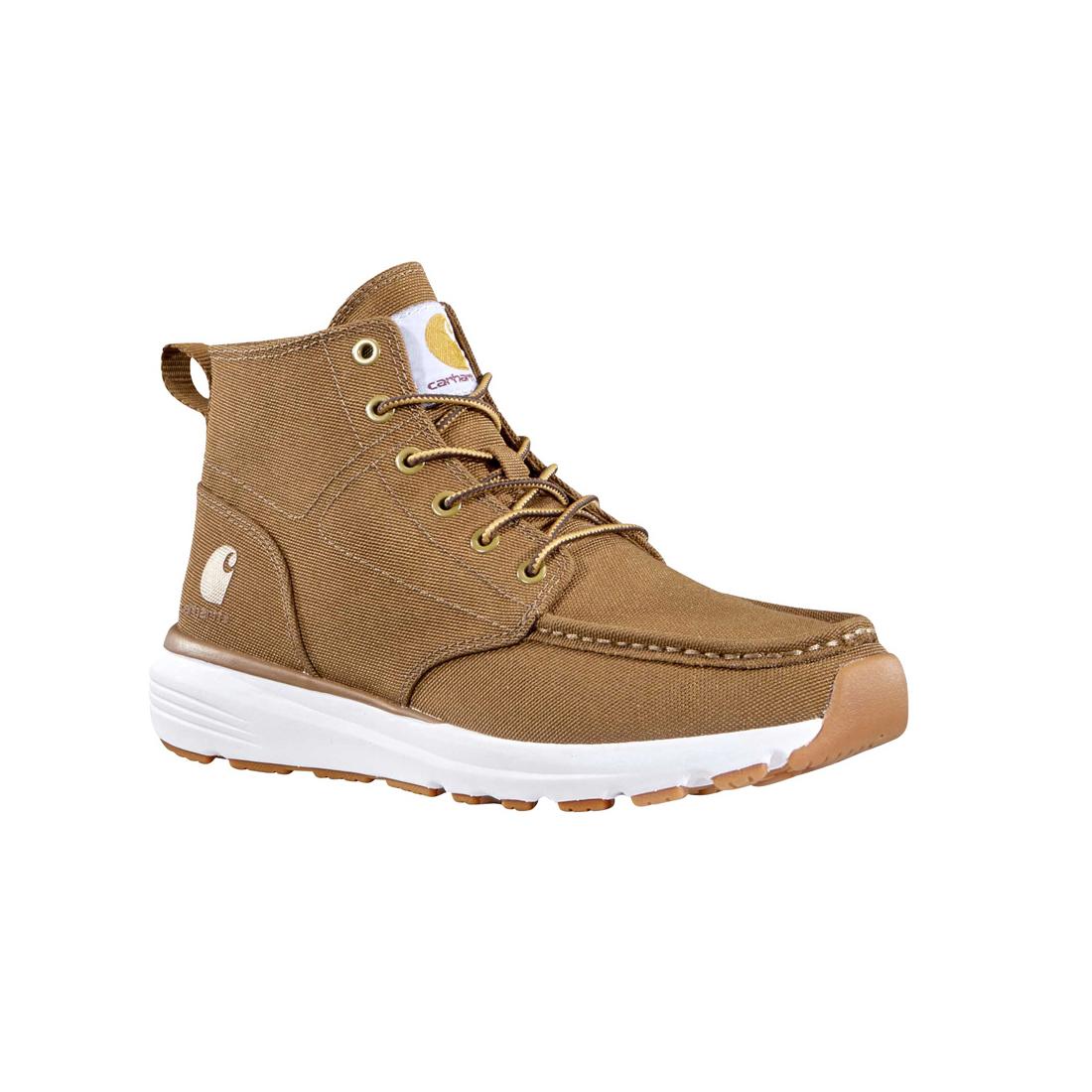 Haslett 5 Inch Soft Toe Canvas Moc Toe Chukka Boots for Men - Comfortable Brown Casual Shoes for Walking, Hiking & Outdoor Activities