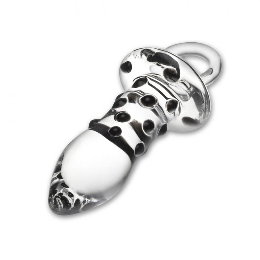 Glass Pacifier Butt Plug - Smooth Anal Plug for Beginners & Advanced Users - Perfect for Sensual Play, BDSM & Adult Toys Collection