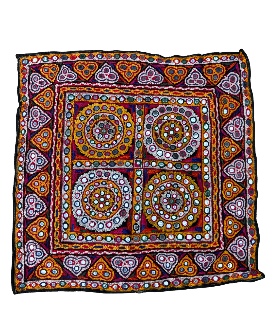 Authentic Vintage Handmade Textile from Gujarat - Boho Home Decor, Wall Hanging & Table Runner for Bohemian & Ethnic Style Interiors