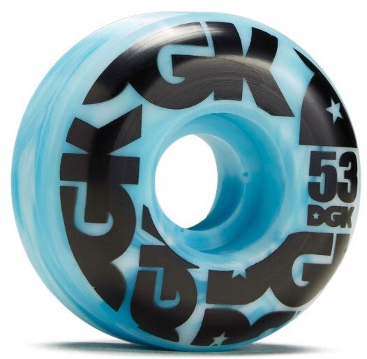DGK Swirl Formula Wheels 53mm - Blue Skateboard Wheels for Smooth Riding & Tricks | Perfect for Street Skating & Park Performance