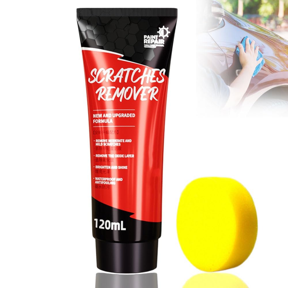2024 Upgraded Car Scratch Repair Wax Kit - Scratch Remover Paste & Polishing Wax with Sponge for Cars, Trucks, SUVs - Restores Paint on Various Surfaces - Perfect for DIY Auto Detailing & Minor Scratch Removal (1pc)