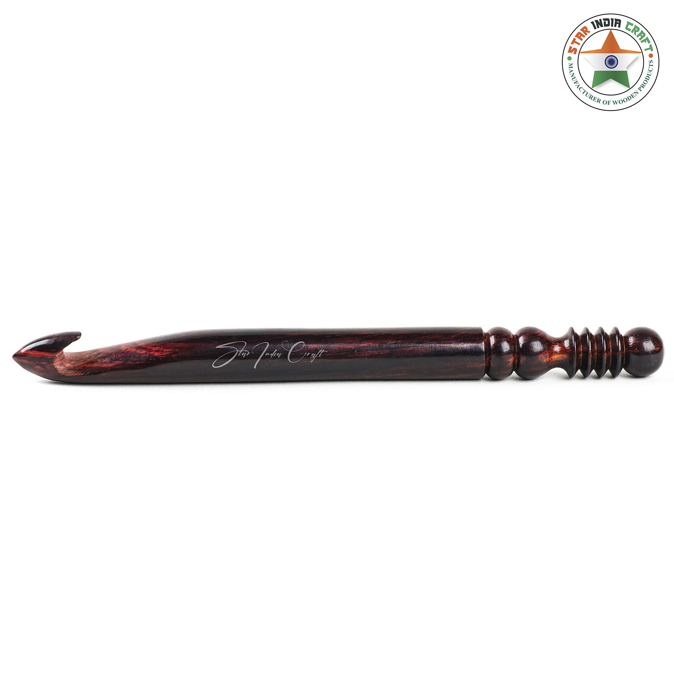 Premium Handmade Wooden Crochet Hooks Set - Rosewood Knitting Needles (22.00mm) for Yarn Crafts, DIY Knitting Projects & Gift for Knitting Lovers - Perfect for Scarves, Blankets & Home Decor