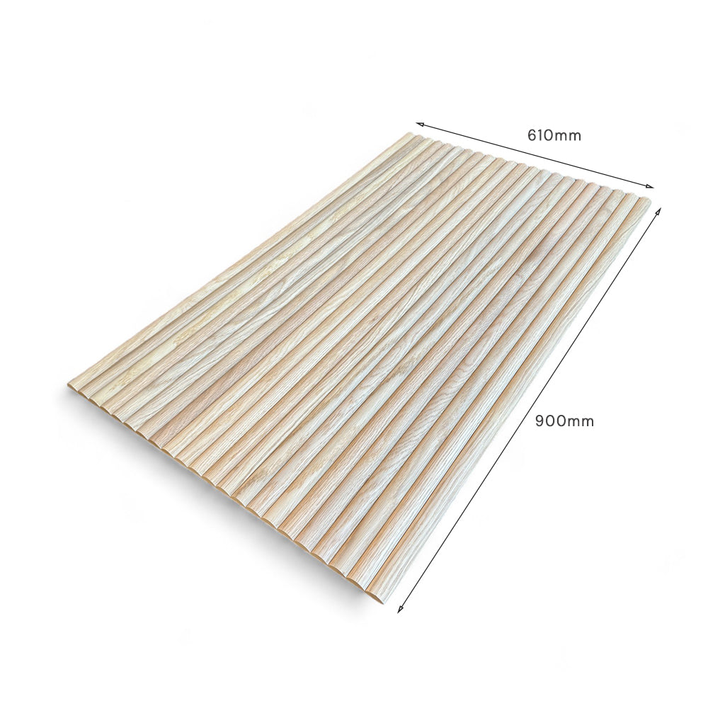 WOODFLEX Flexible Wooden Slat Under Bench Counter Panel - Oak Veneer 900mm x 600mm Half Round for Kitchen Islands & Bar Counters